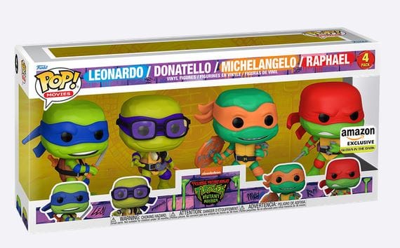 Funko Pop Teenage Mutant Ninja Turtles TMNT (Mutant Mayhem) GITD Amazon Exclusive 4 - Pack Vinyl Figure