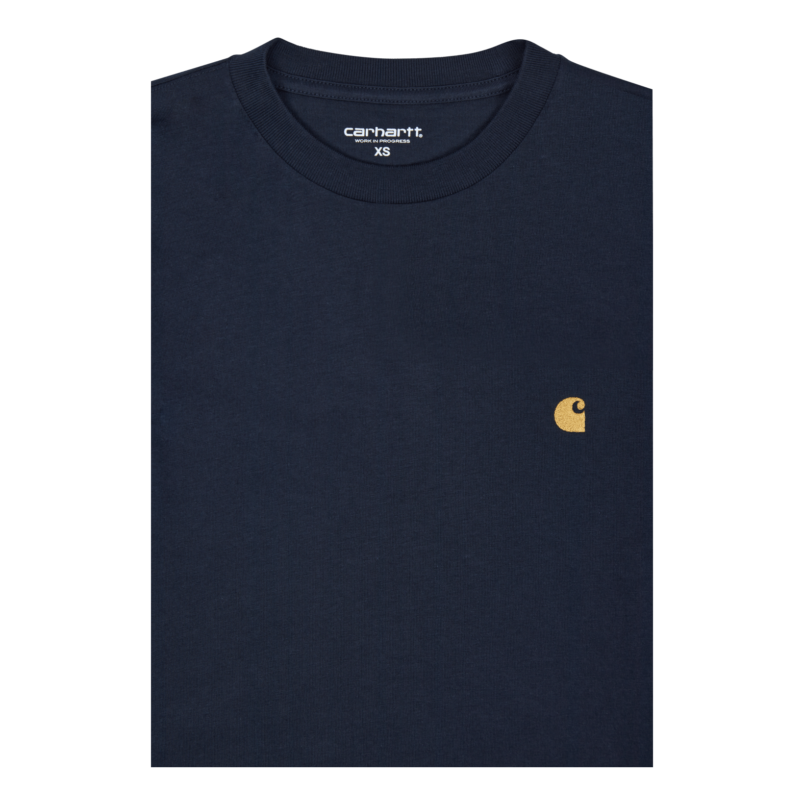 Carhartt WIP L/s Chase T - shirt 100% Cotton Dark Navy / Gold
