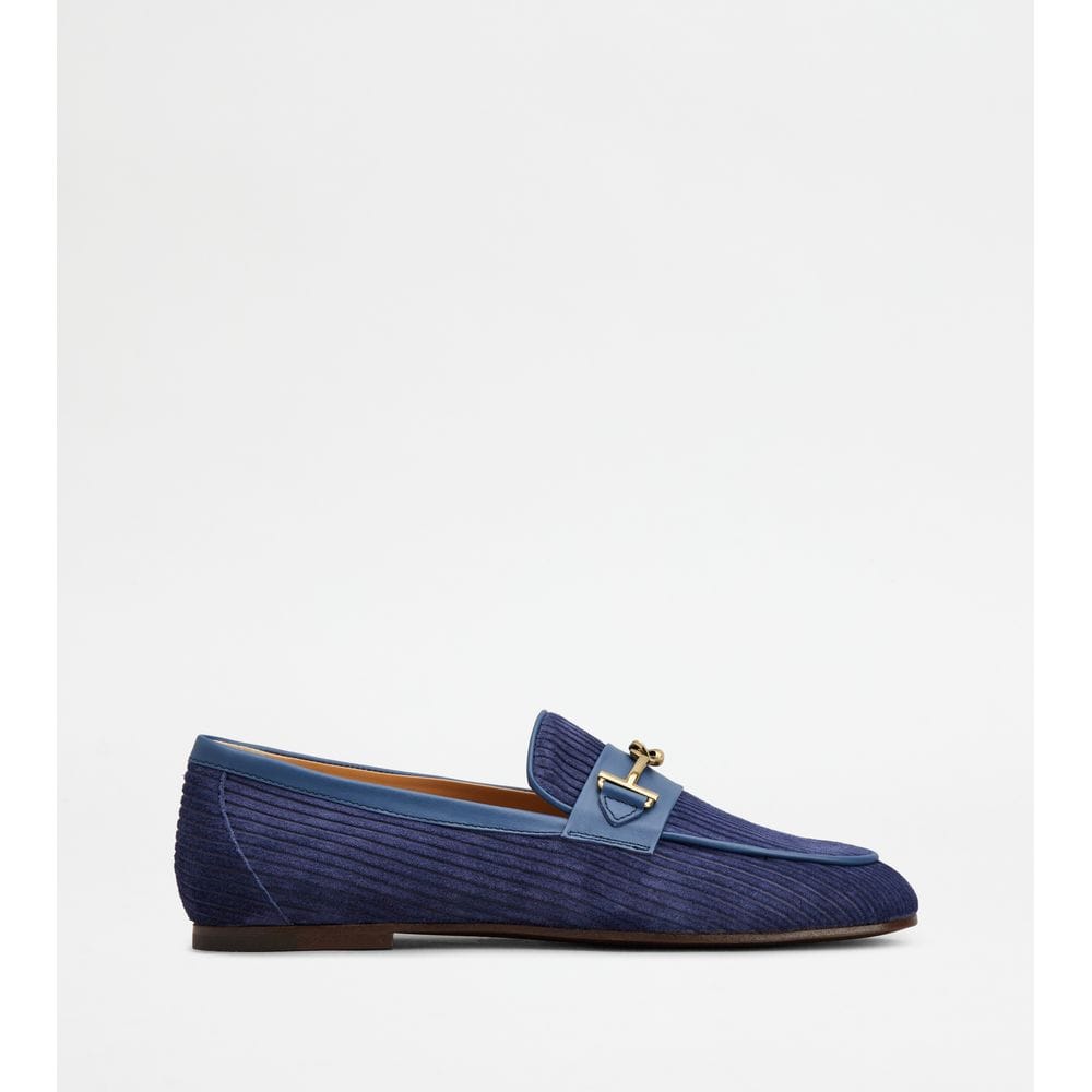 Tod's Tods Loafers In Suede Blue Womens