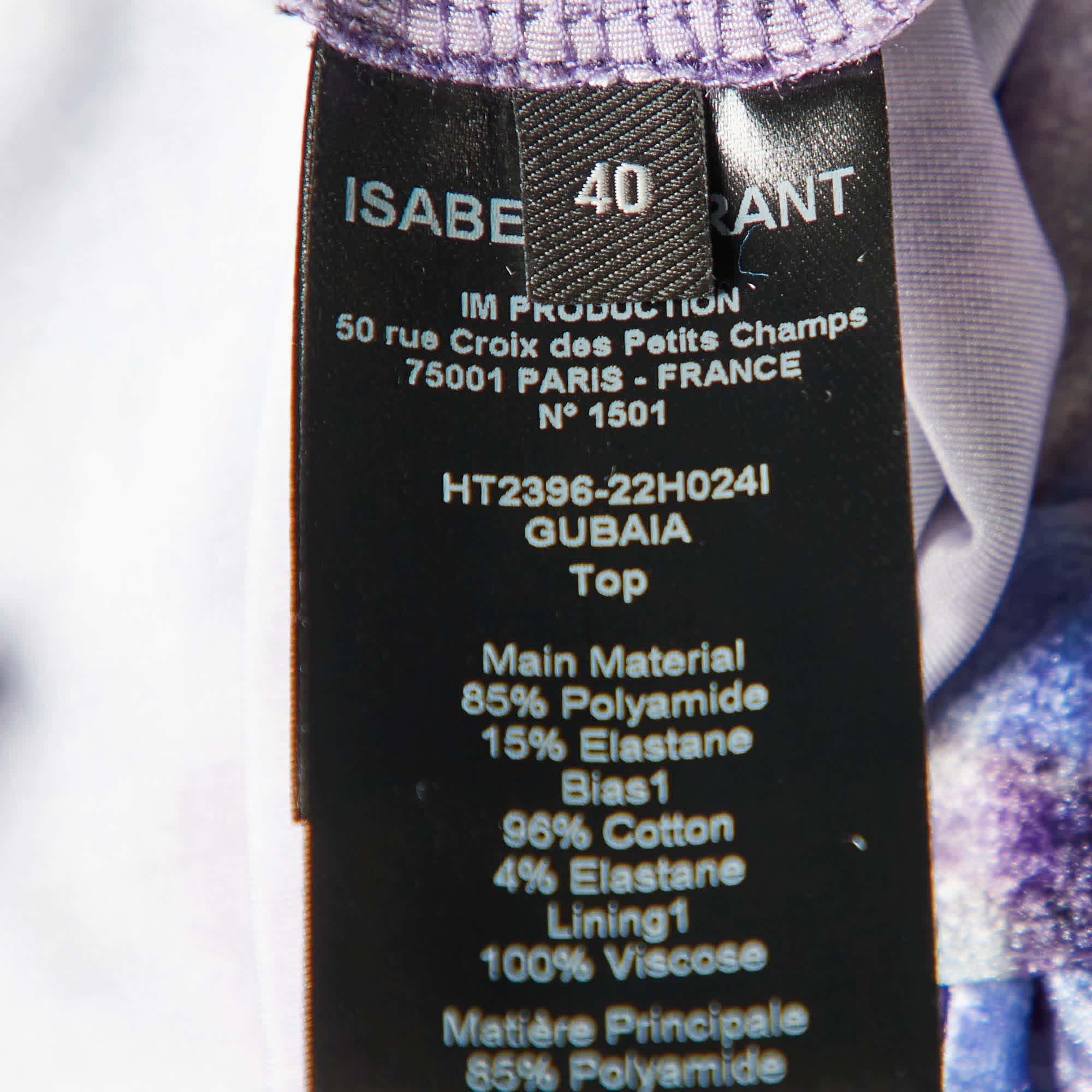 Isabel Marant Purple Printed Velvet Gubaia Top