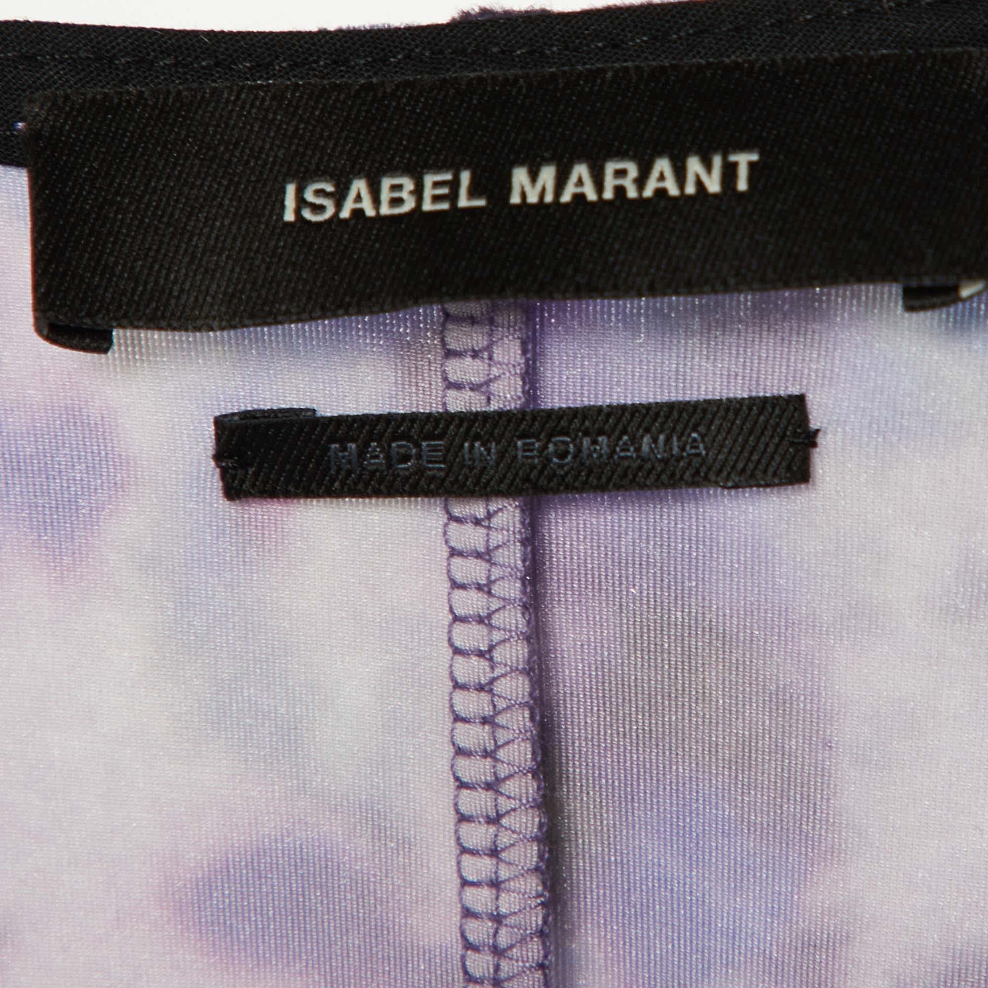 Isabel Marant Purple Printed Velvet Gubaia Top