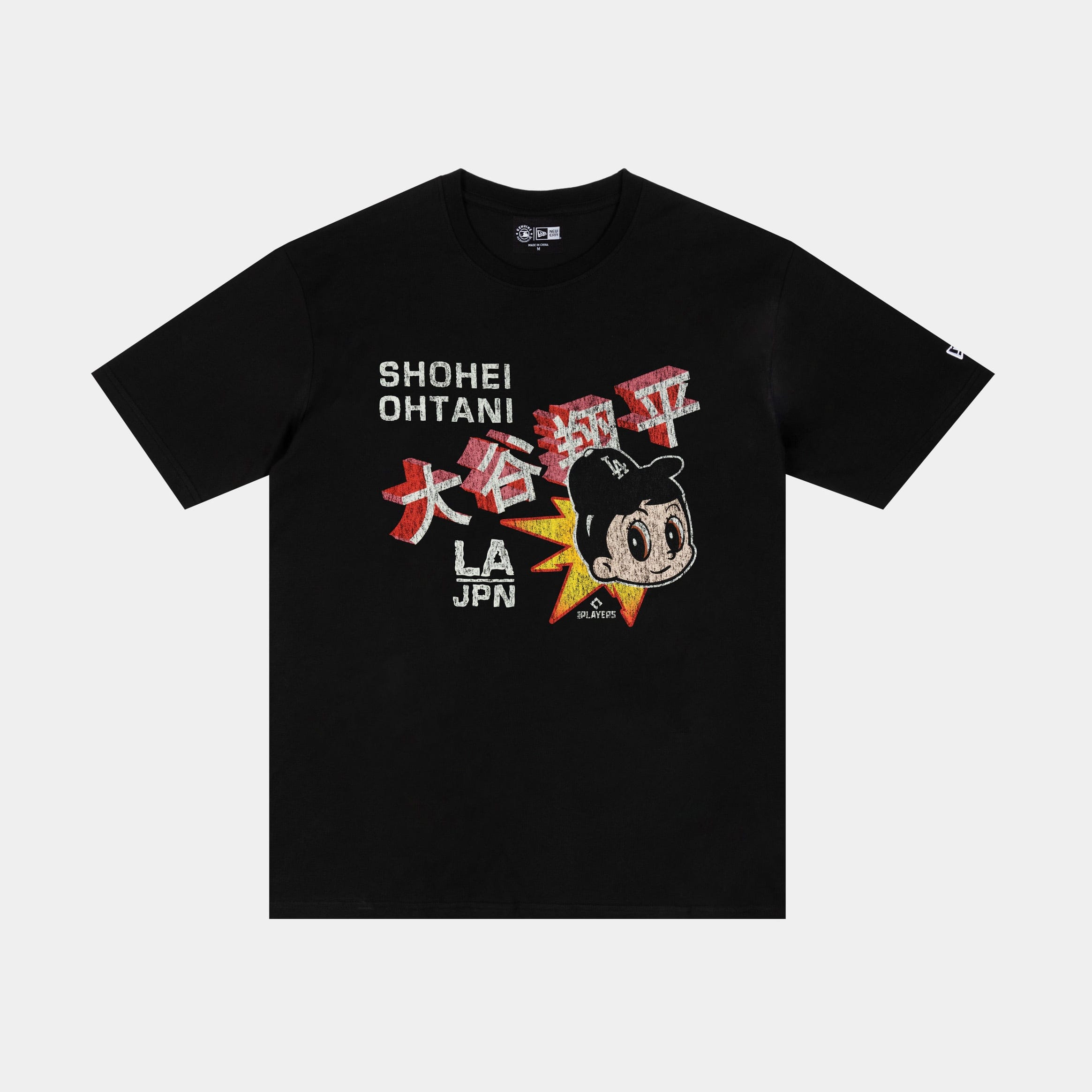 NEW ERA Los Angeles Dodgers Ohtani Mens Short Sleeve Shirt (Black/White/Red)