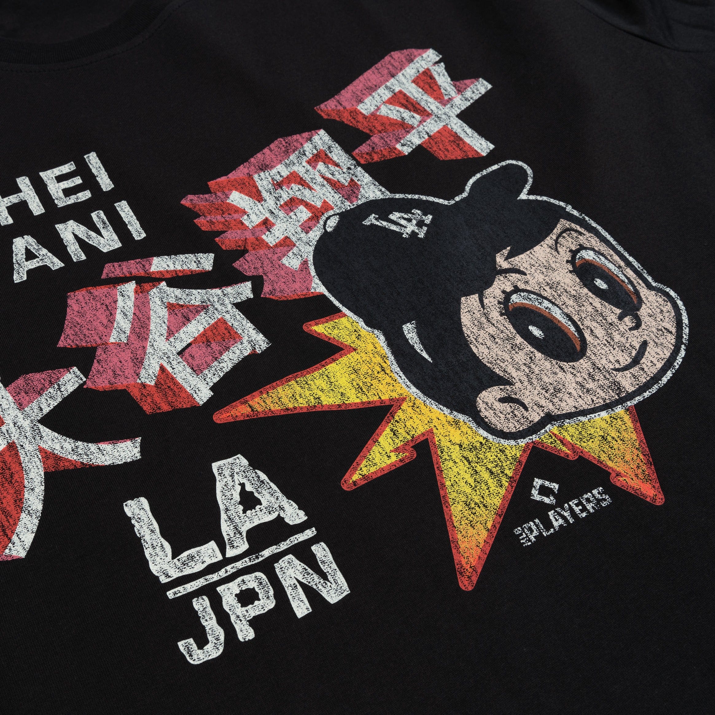 NEW ERA Los Angeles Dodgers Ohtani Mens Short Sleeve Shirt (Black/White/Red)