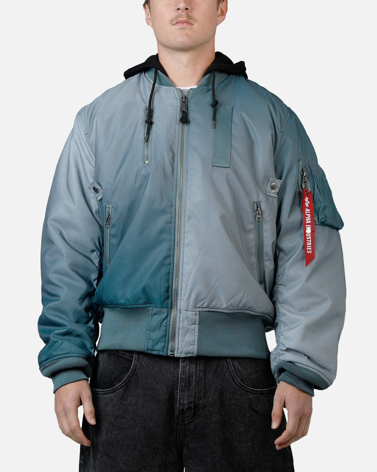 ALPHA Industries Gradient Washed Flight Jacket Blue