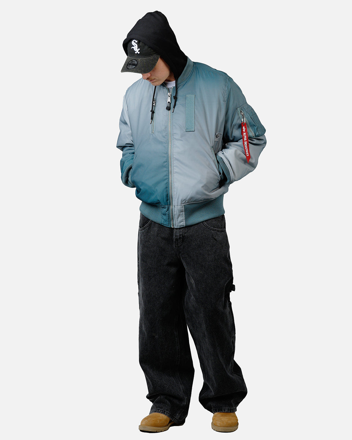 ALPHA Industries Gradient Washed Flight Jacket Blue