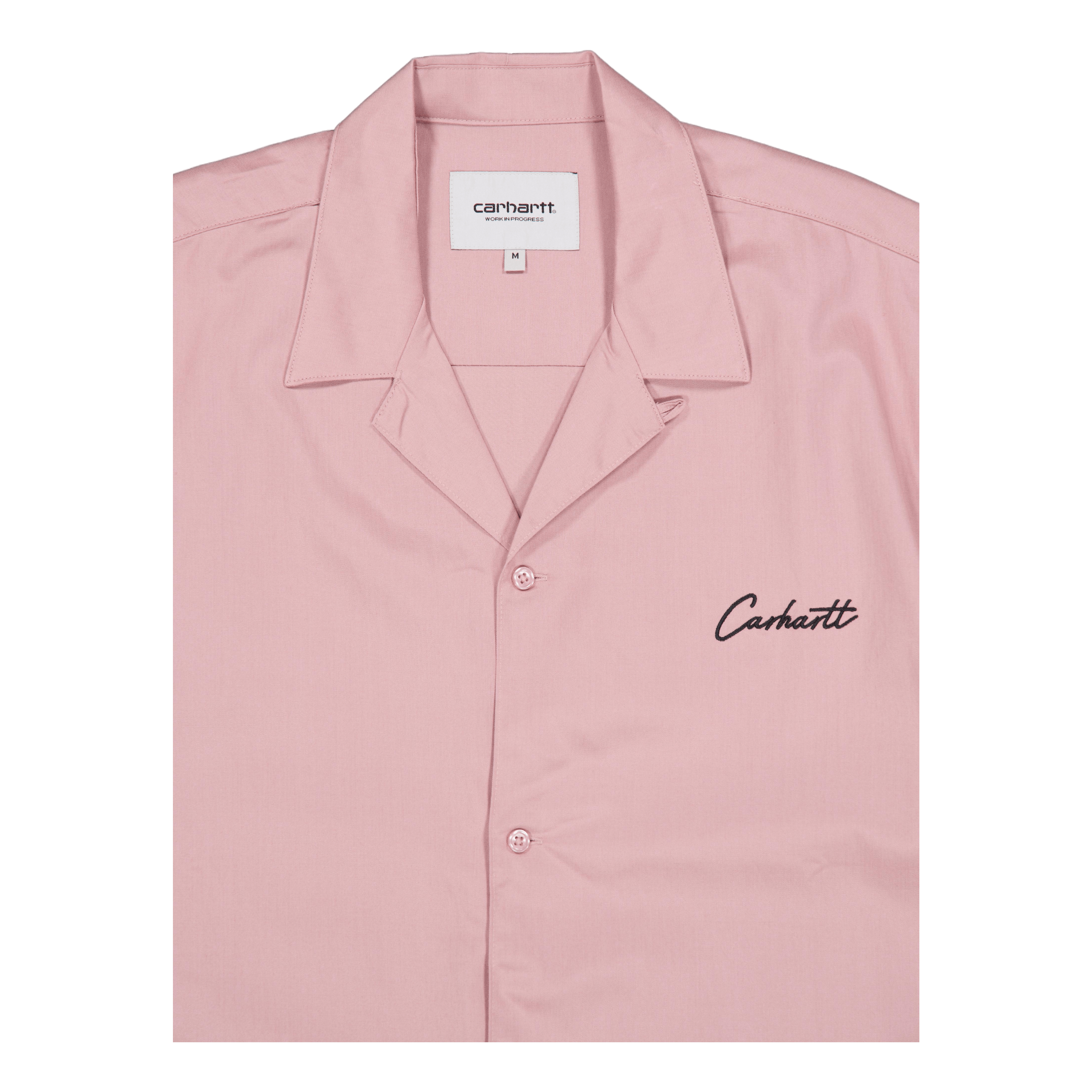 Carhartt WIP S/s Delray Shirt Glassy Pink / Black