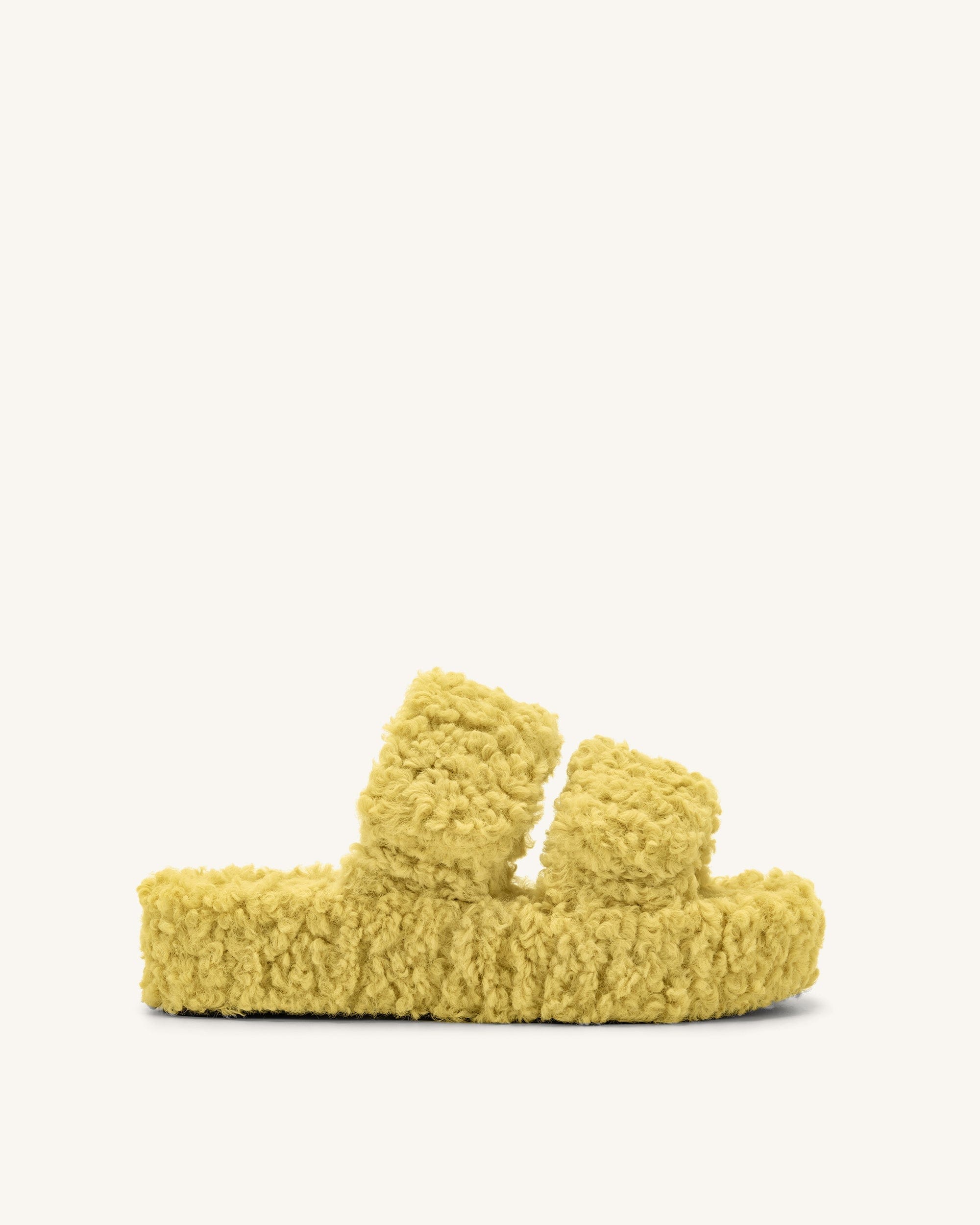 Jw Pei Lexi Faux Fur Platform Sandal Yellow
