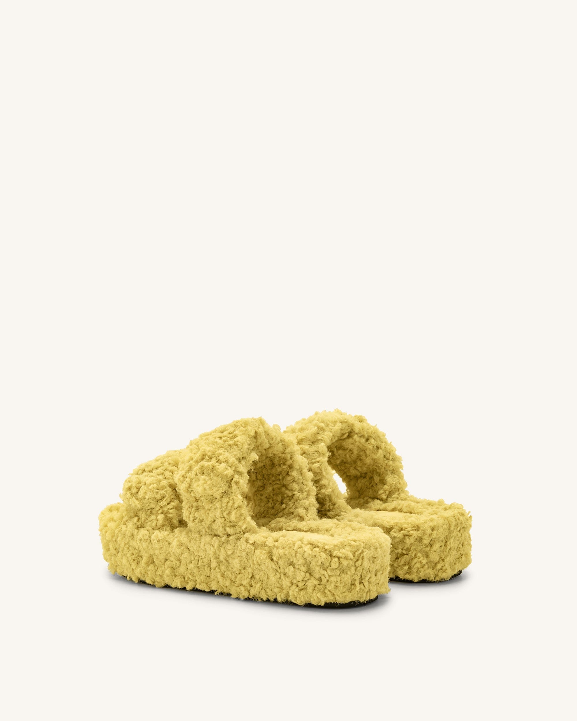 Jw Pei Lexi Faux Fur Platform Sandal Yellow