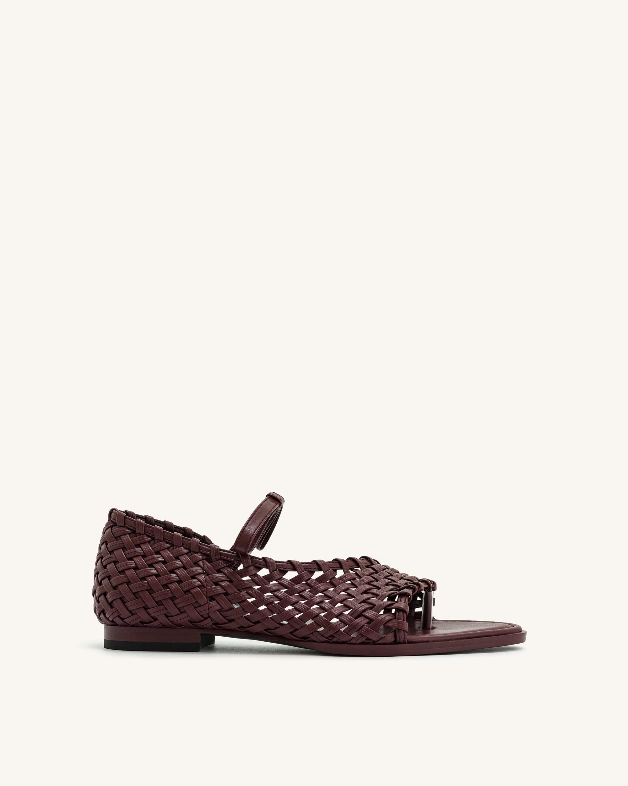 Jw Pei Jocelyn Weave Strap Flip Flops Claret Red
