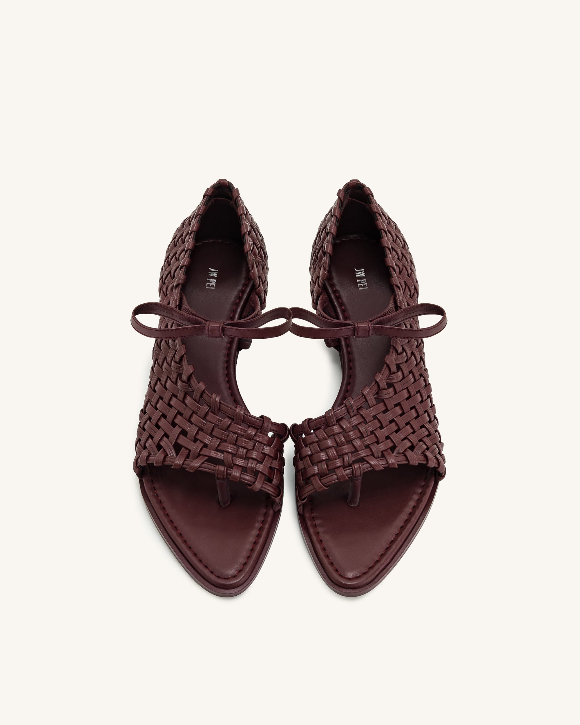 Jw Pei Jocelyn Weave Strap Flip Flops Claret Red