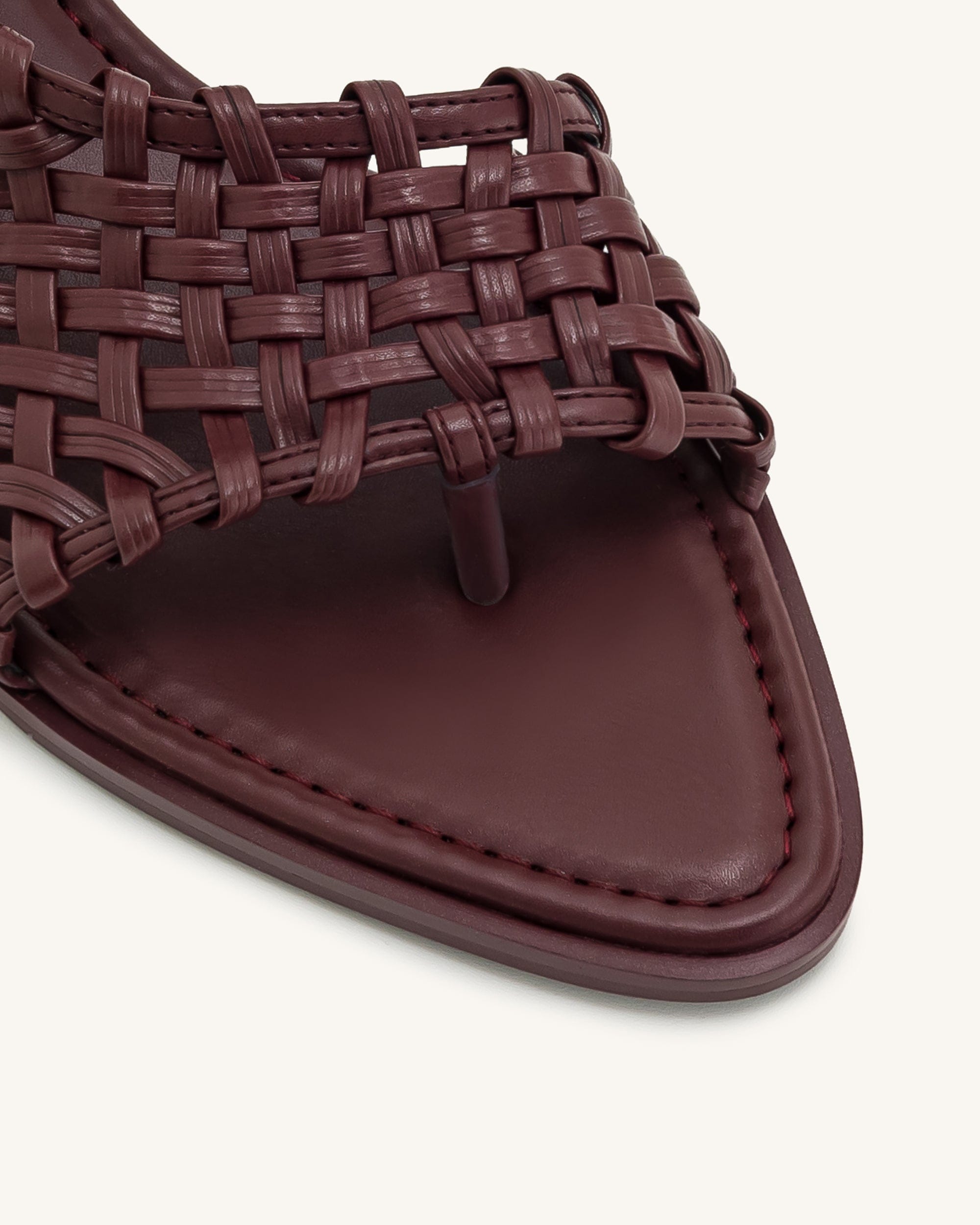 Jw Pei Jocelyn Weave Strap Flip Flops Claret Red