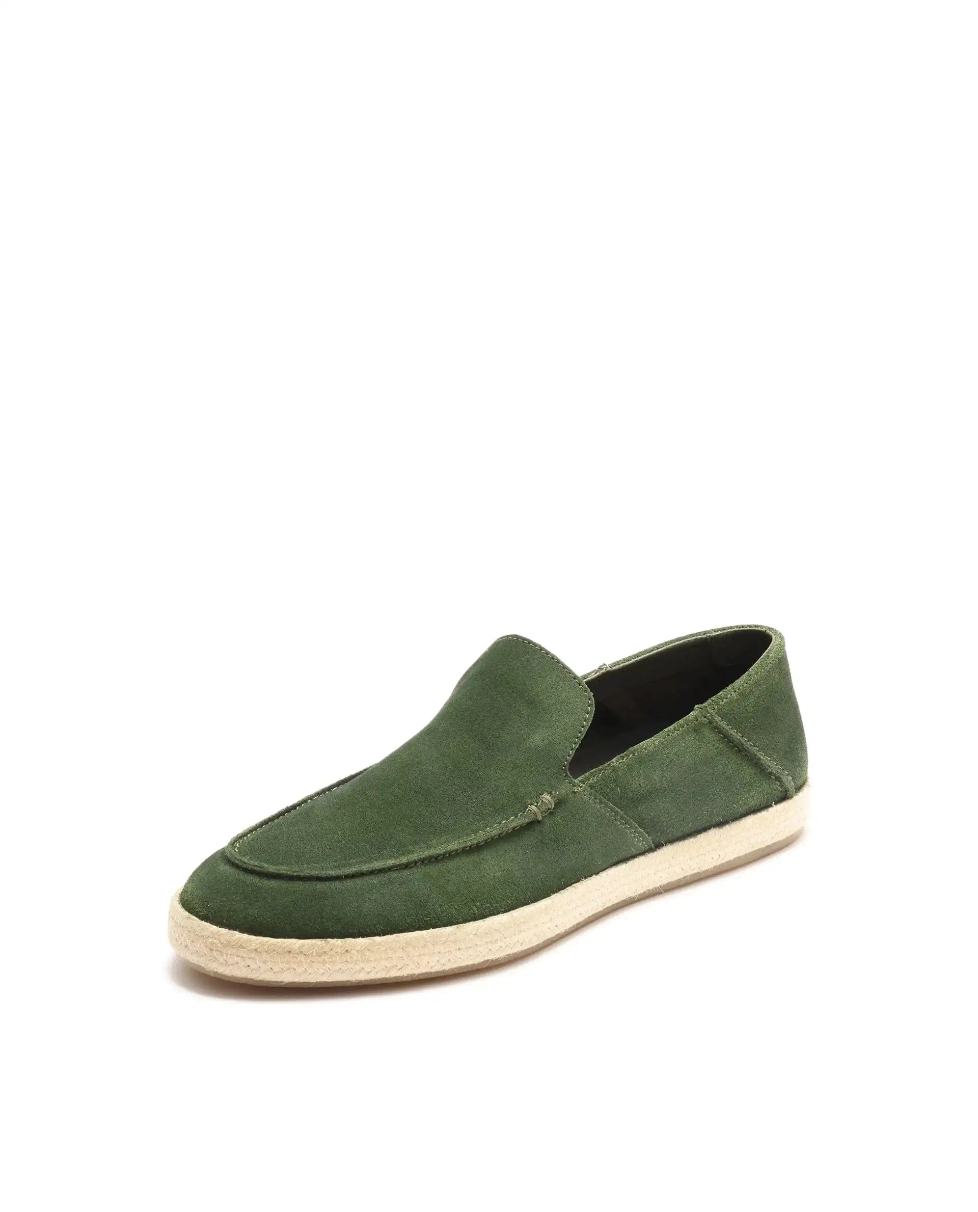 RAREZ Rare Rabbit Men Havana Emerald Green Suede Leather Slip - On Closure Shoes