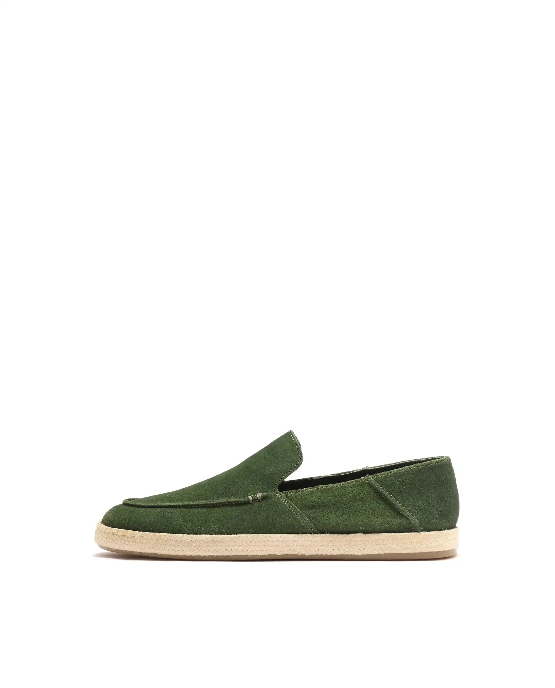 RAREZ Rare Rabbit Men Havana Emerald Green Suede Leather Slip - On Closure Shoes