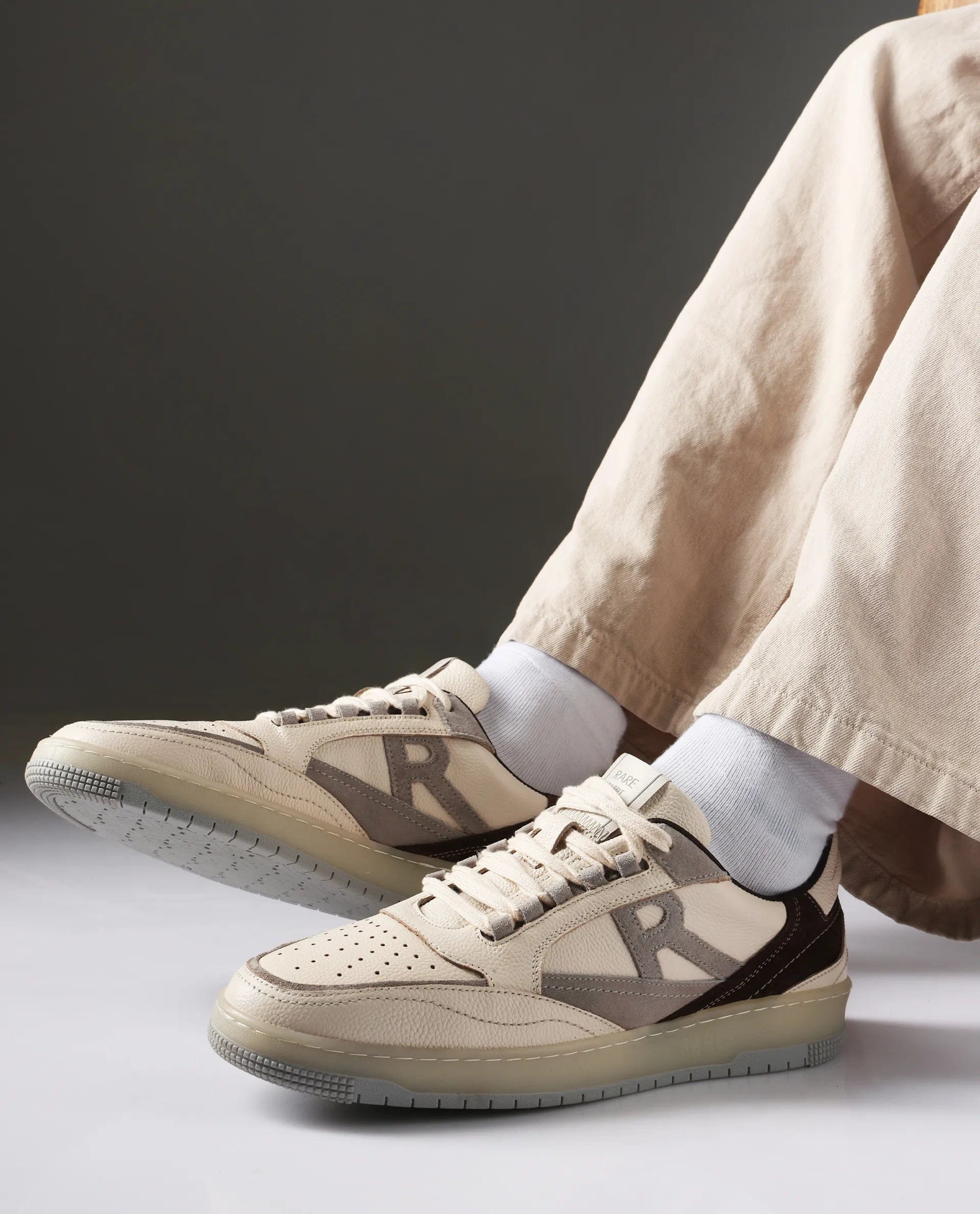 RAREZ Rare Rabbit Men's Amur Off White Plain Shoes