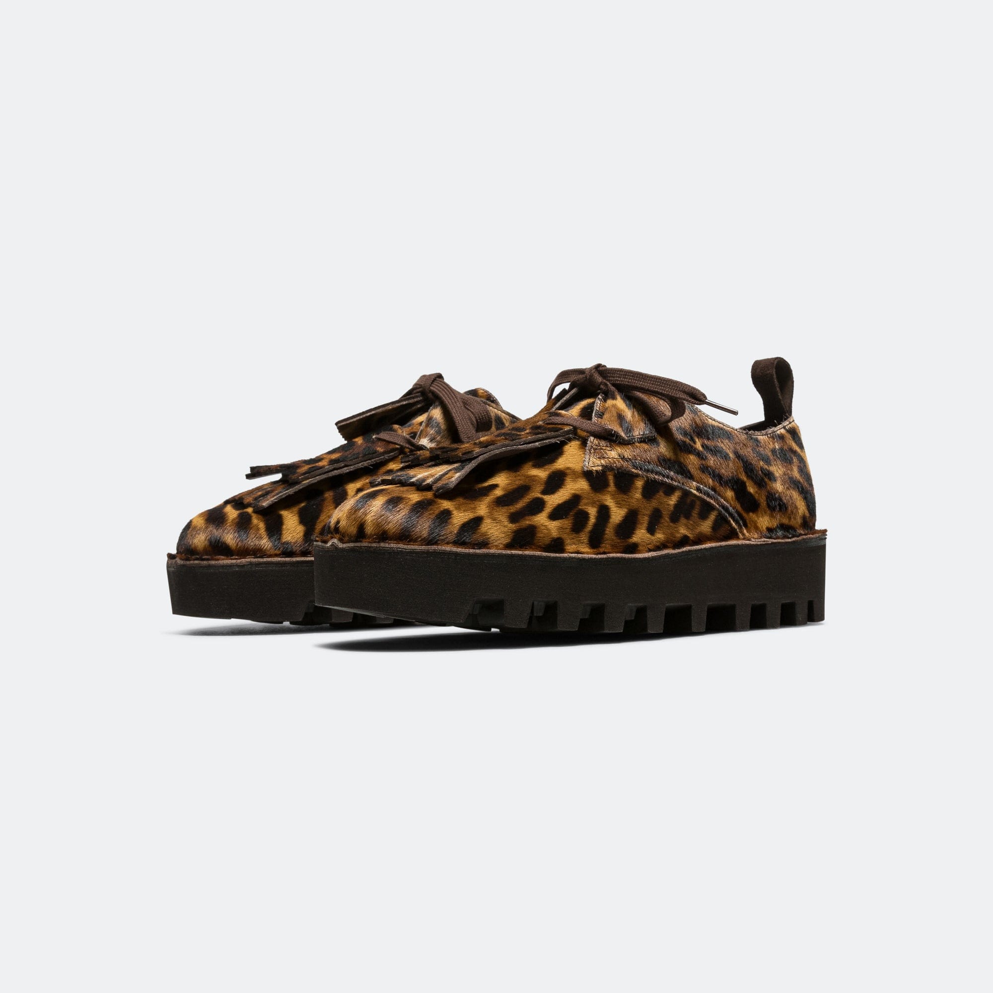 Clarks Desert Khan x Engineered Garments - Leopard PRT Pony