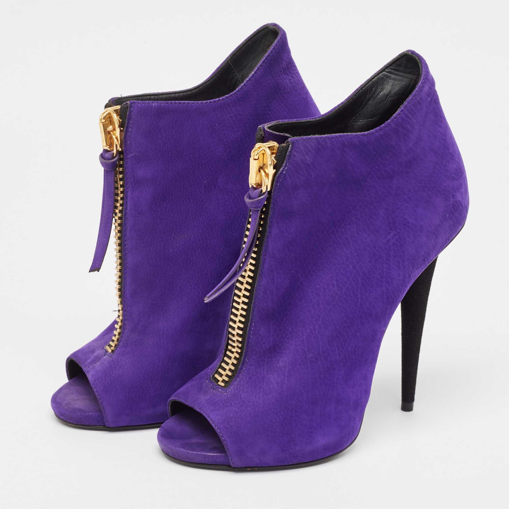 Giuseppe Zanotti Purple Suede Ankle Boots