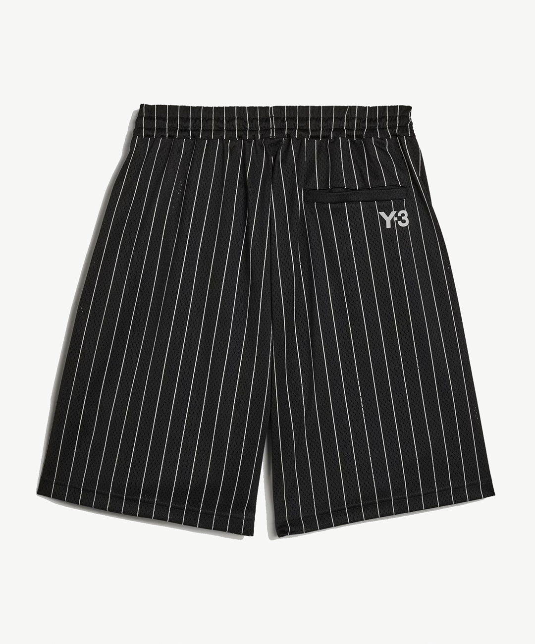 Y - 3 | Y - 3 MESH PINSTRIPE SHORTS { BLACK