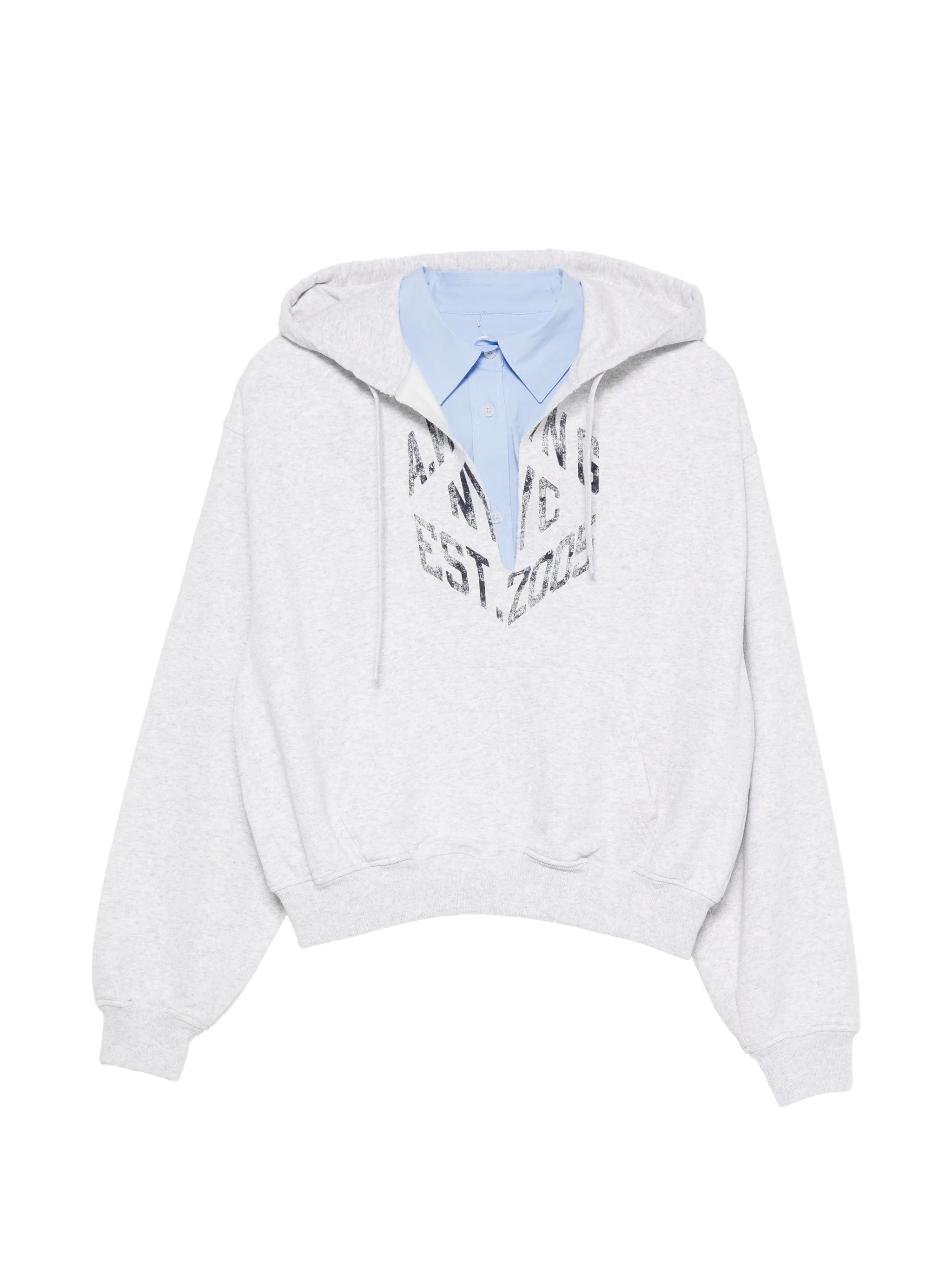 Alexander Wang logo - print cropped hoodie