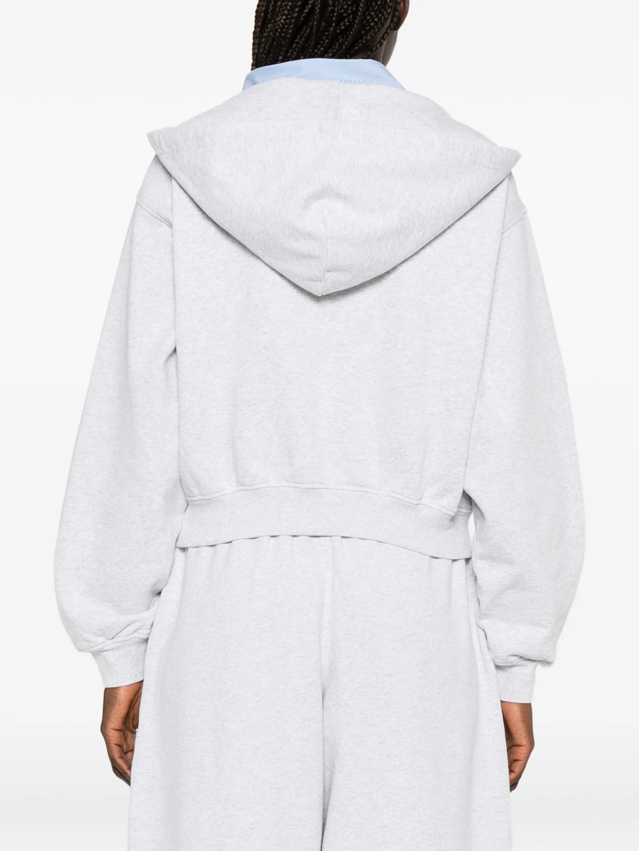 Alexander Wang logo - print cropped hoodie