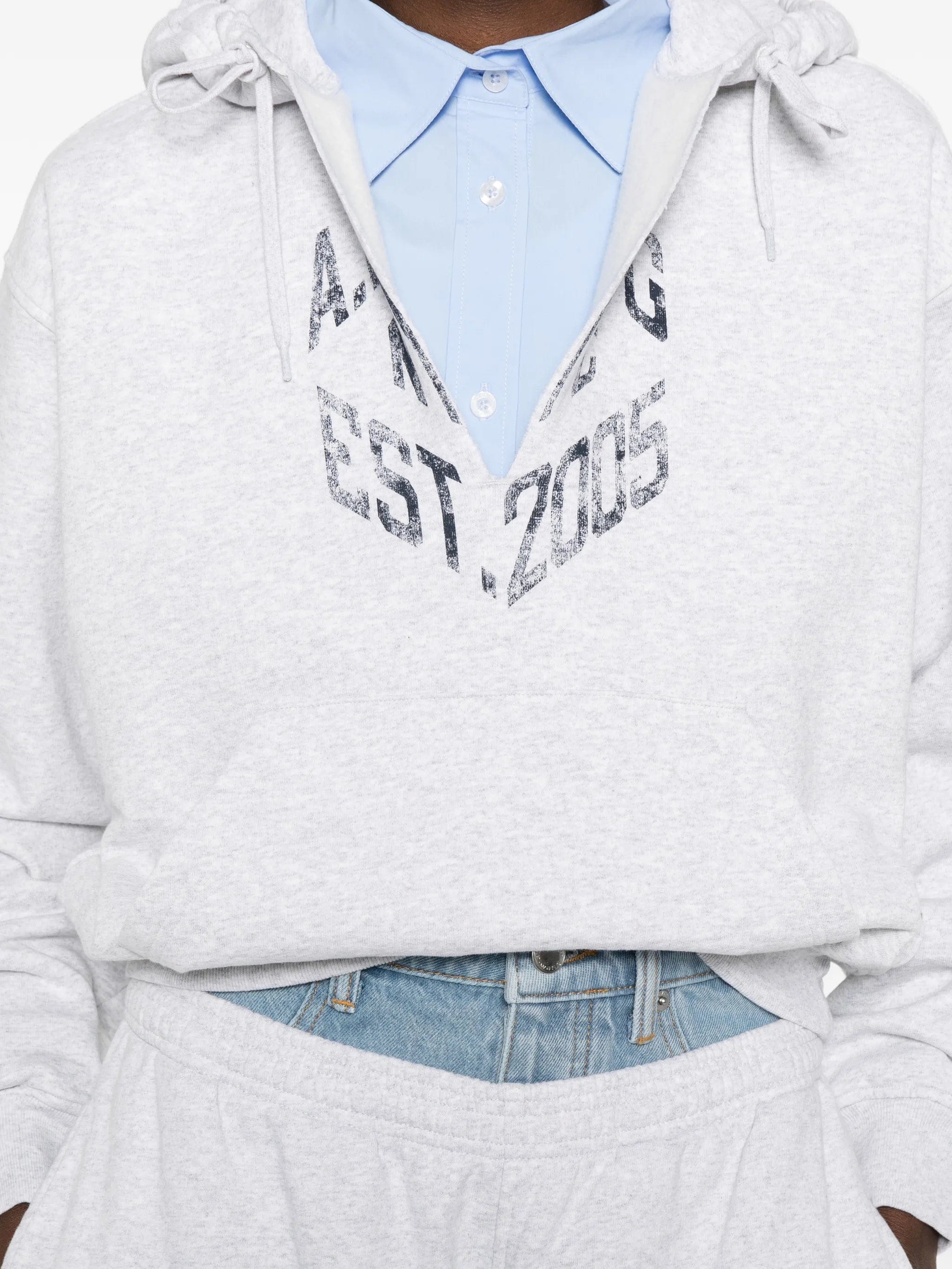 Alexander Wang logo - print cropped hoodie