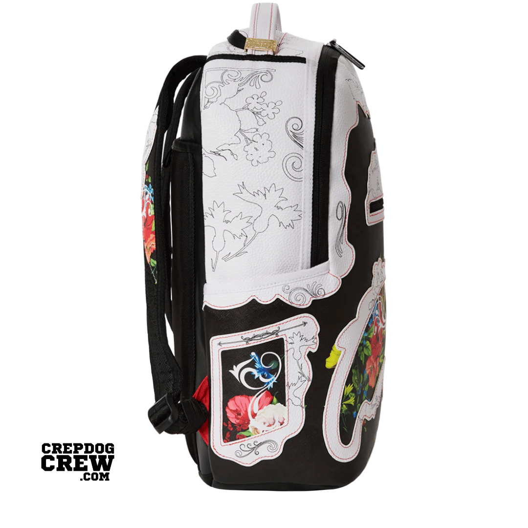 Sprayground THE FLORAL CUT DLX BACKPACK WHITE BLACK