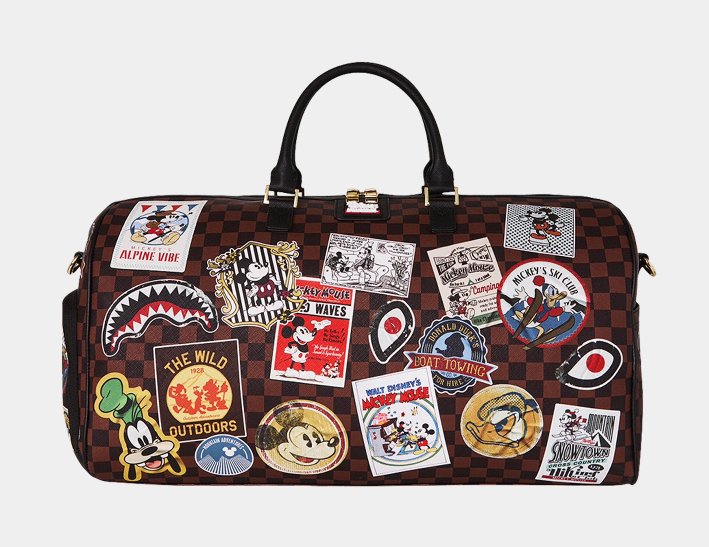 Sprayground Mickey Mouse Global Mogul Duffle Mens Bag (Brown/White)