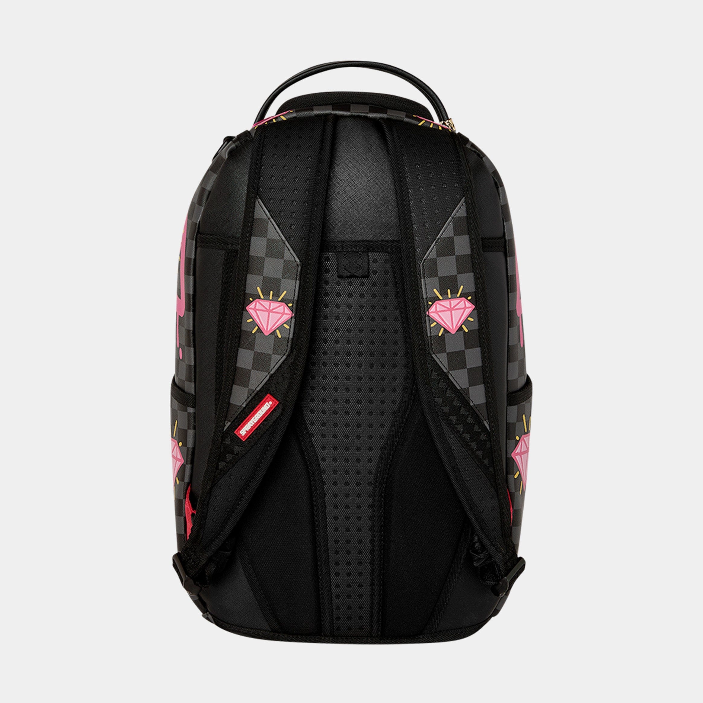 Sprayground Pink Panther Drippy Diamonds Mens Backpack (Grey/Pink)