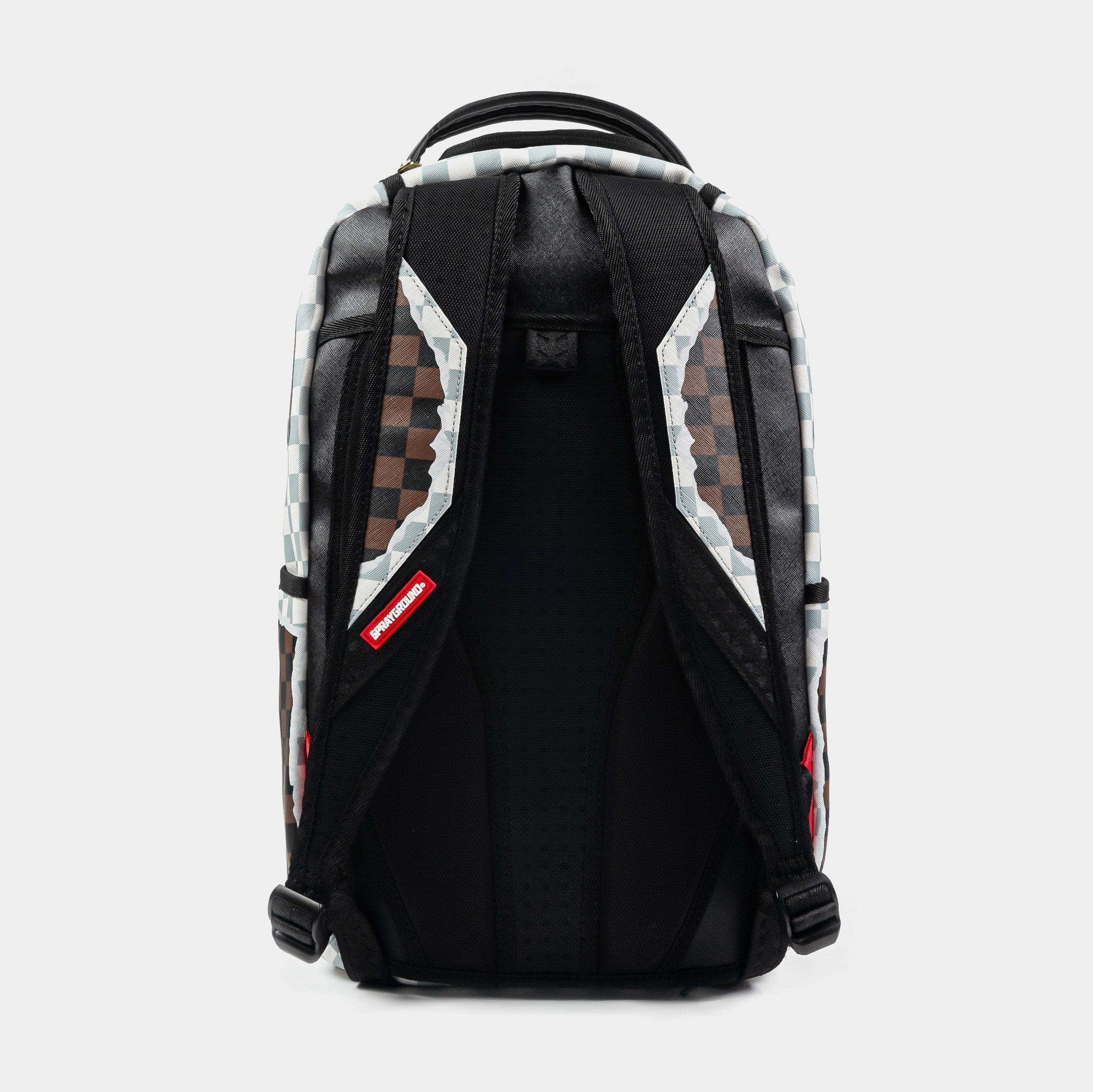 Sprayground Tear Away Checkered Mens Backpack (Cream/Brown)