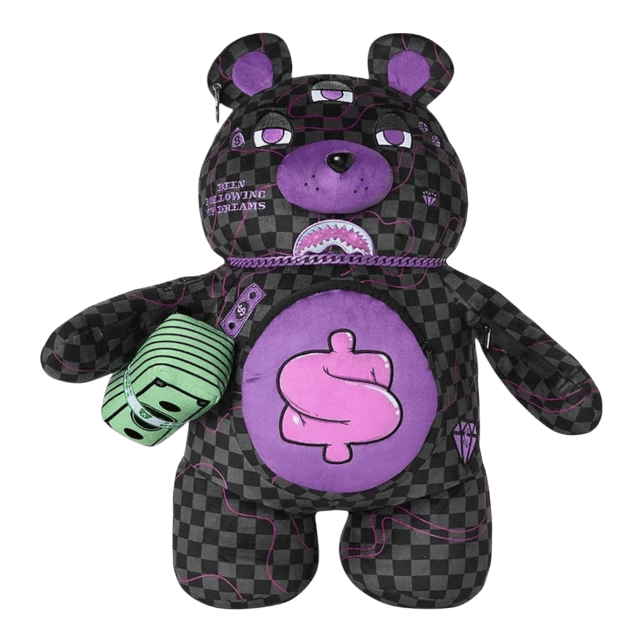 Sprayground Purple Slime Takeover Moneybear Backpack