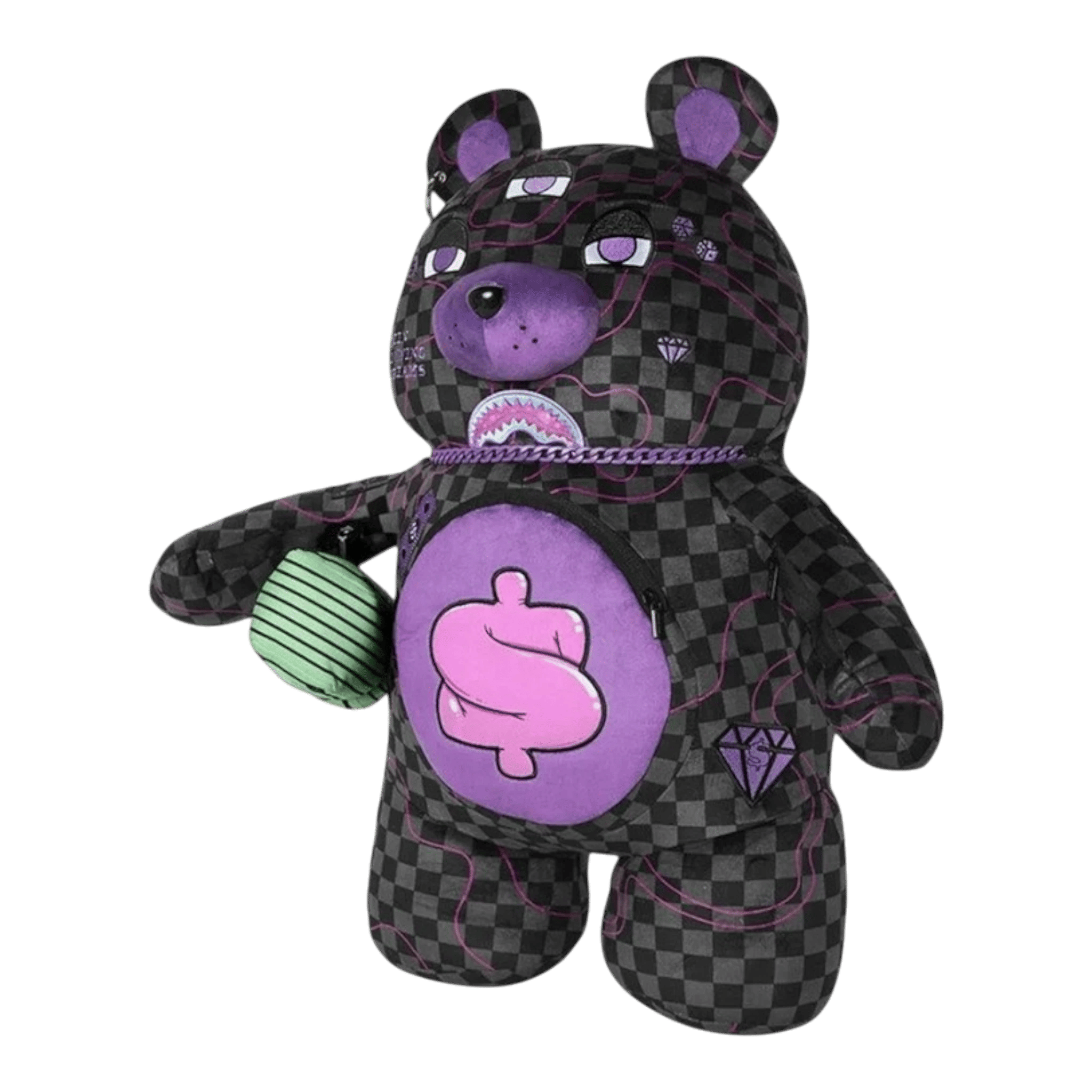 Sprayground Purple Slime Takeover Moneybear Backpack