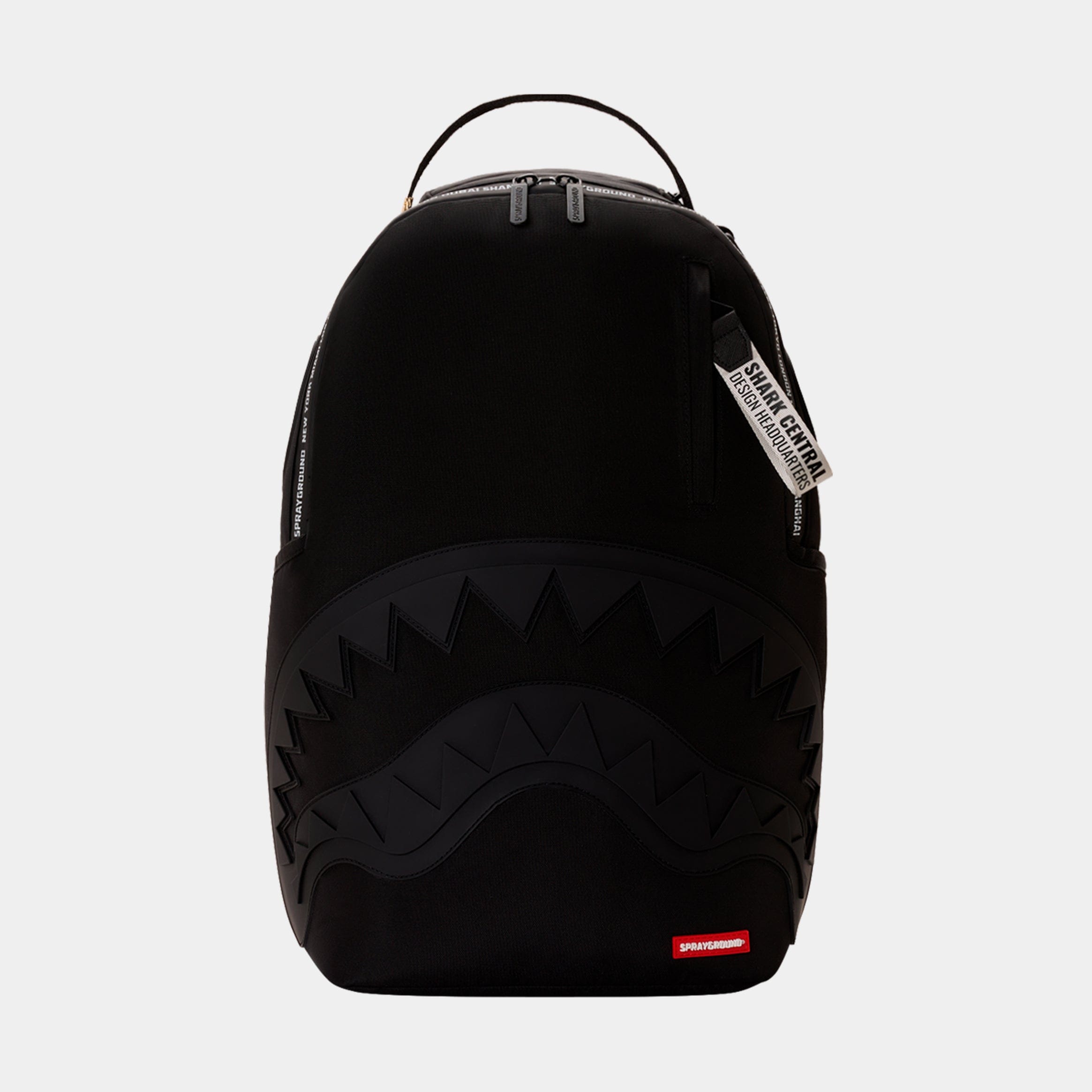 Sprayground Shark Central Printed Zip Mens Backpack (Black)