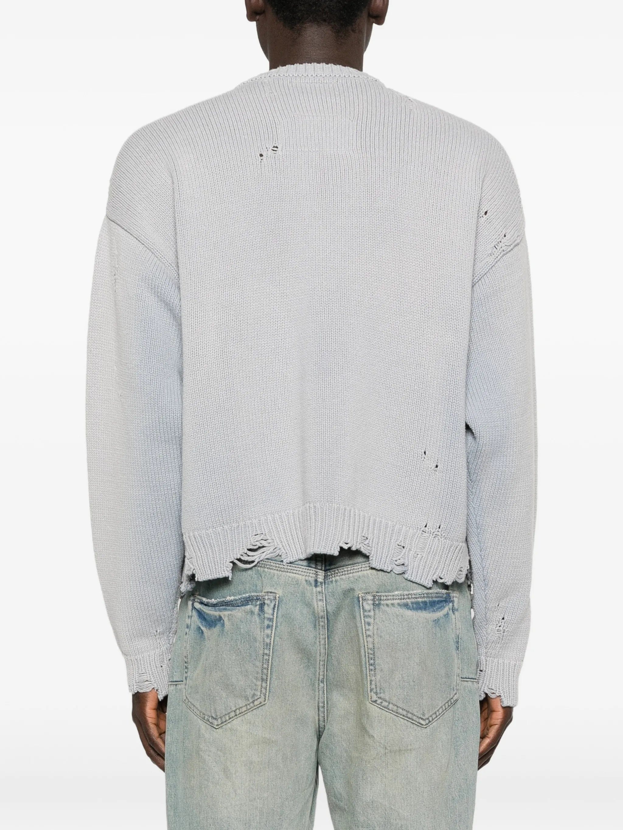 Maison Mihara Yasuhiro dog - jacquard distressed cardigan
