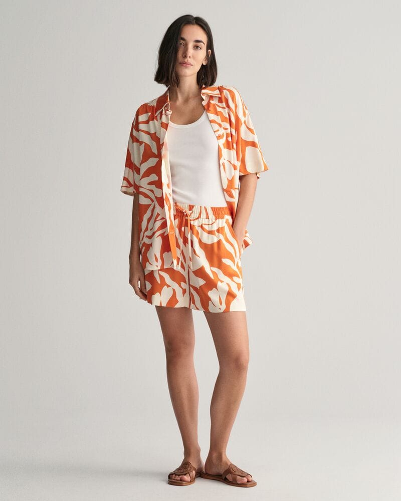 Gant Relaxed Fit Palm Print Short Sleeve Shirt