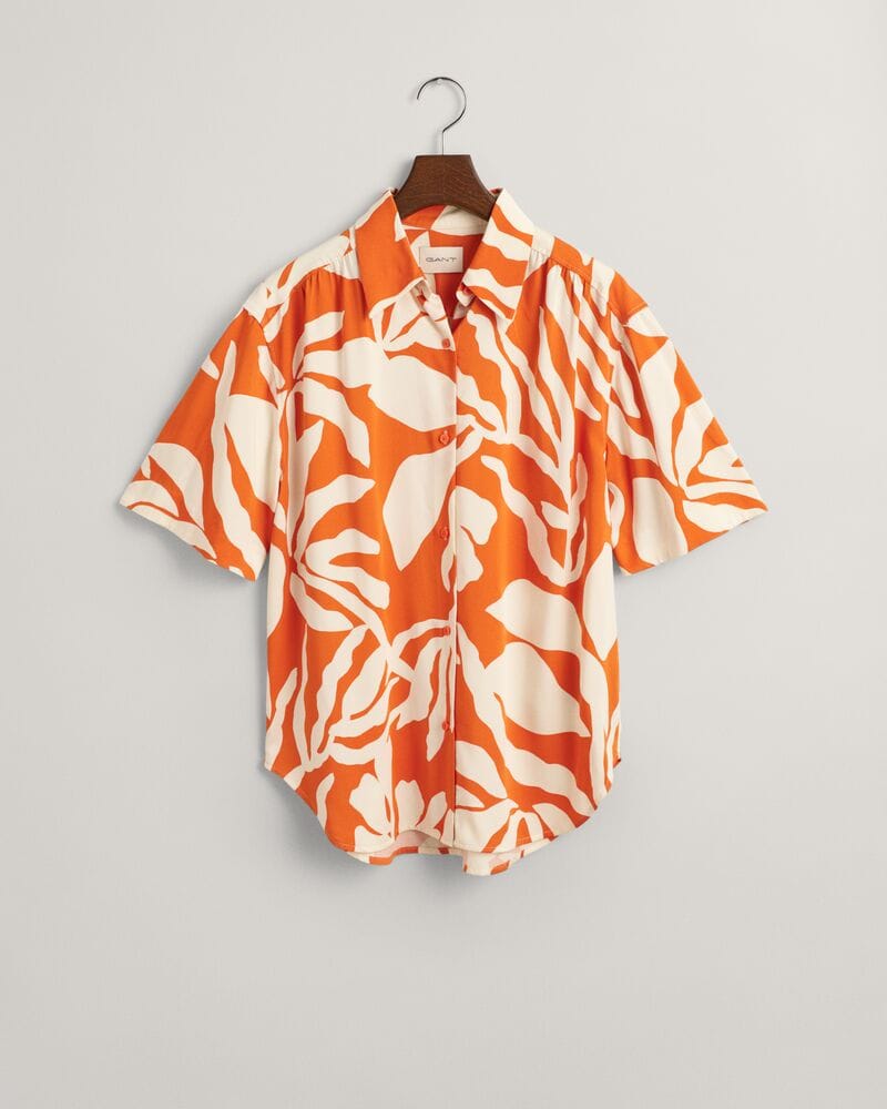 Gant Relaxed Fit Palm Print Short Sleeve Shirt
