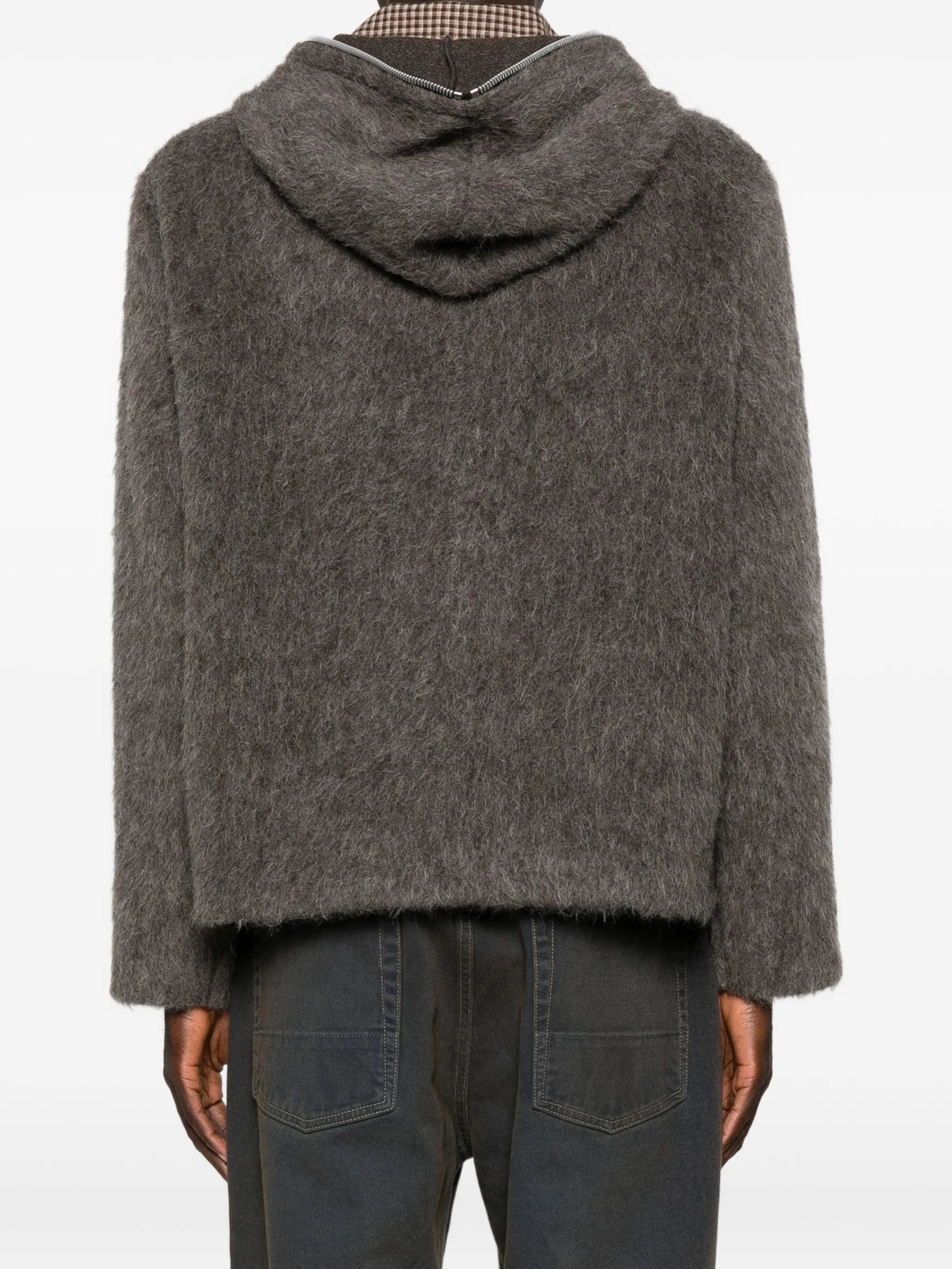 OUR Legacy hairy - texture zip - up hoodie