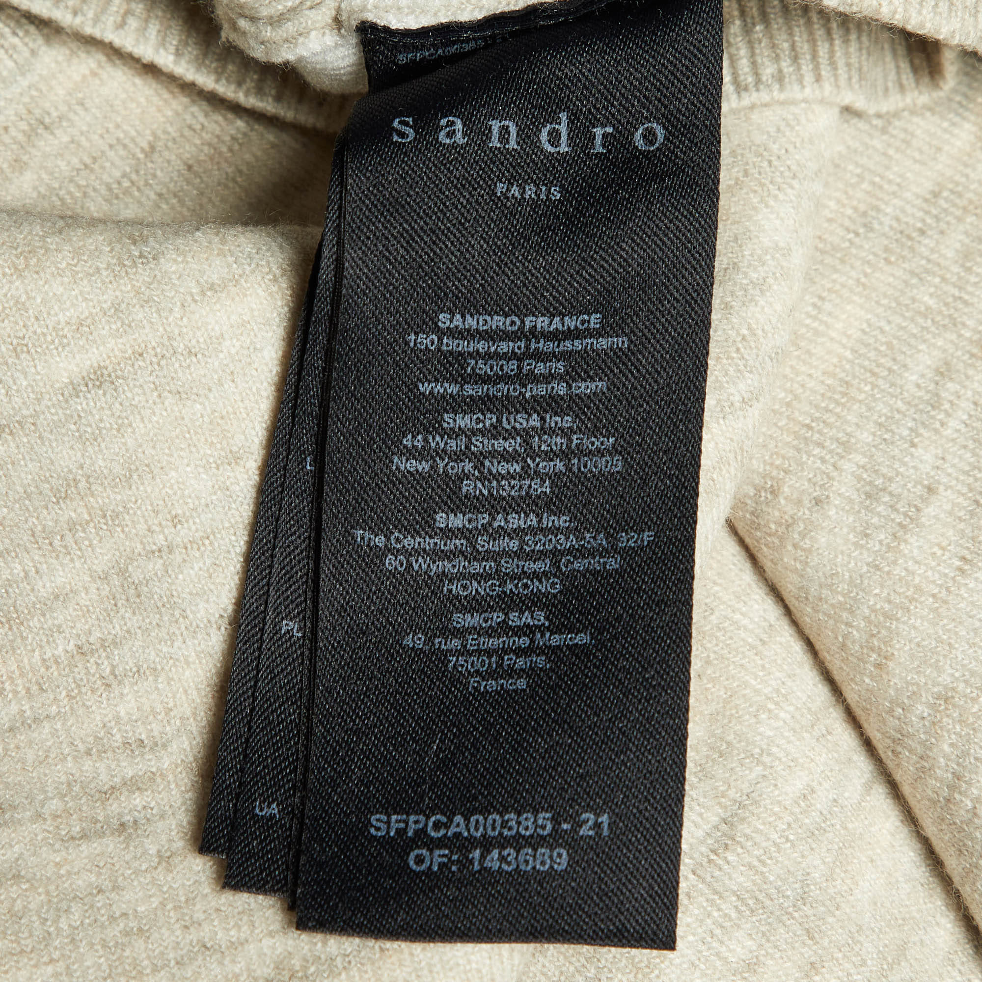 Sandro Pale Grey Melange Jersey Embroidered Zip Up Hoodie