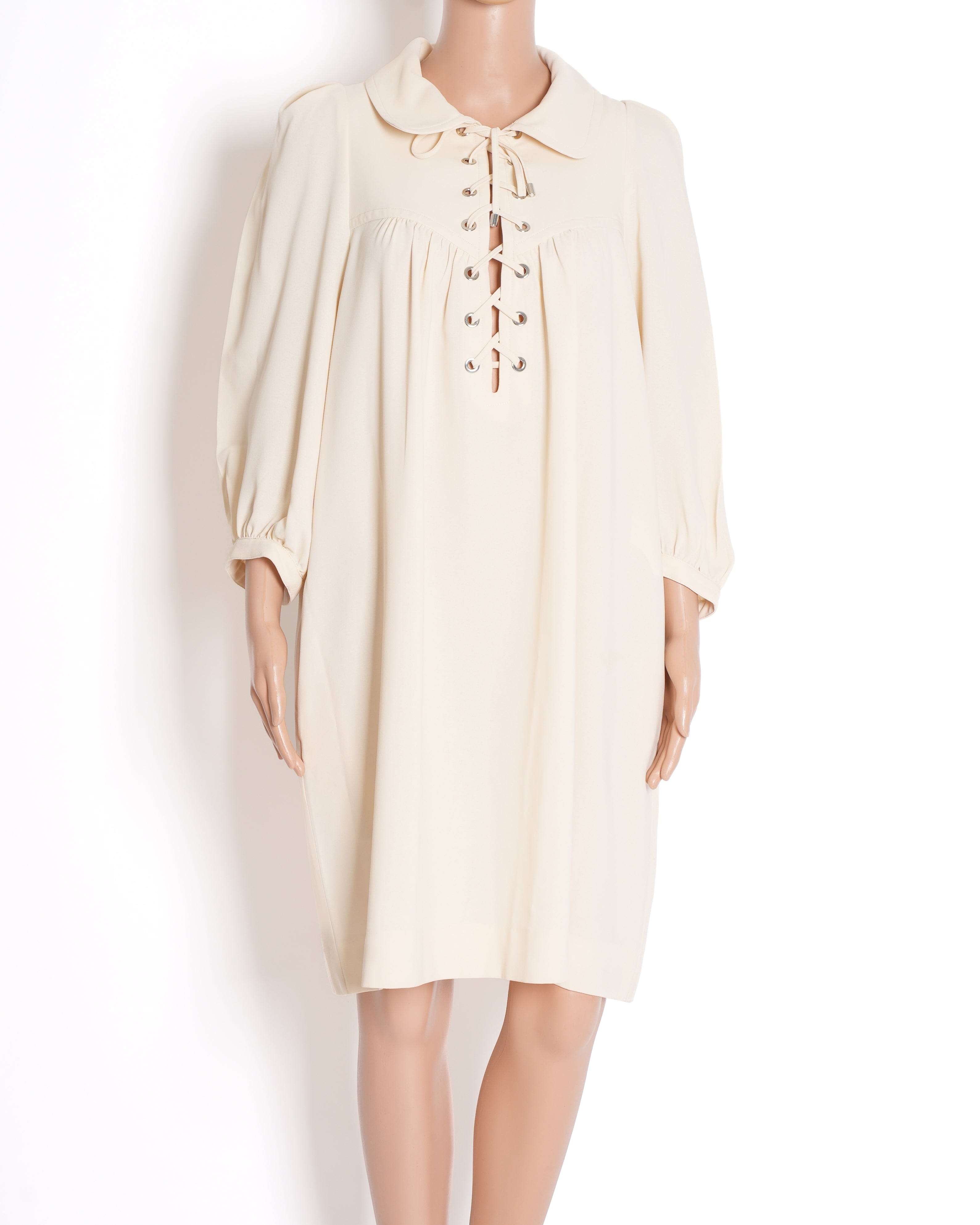 Chloé See by Chloé Lace - Up Crêpe Dress