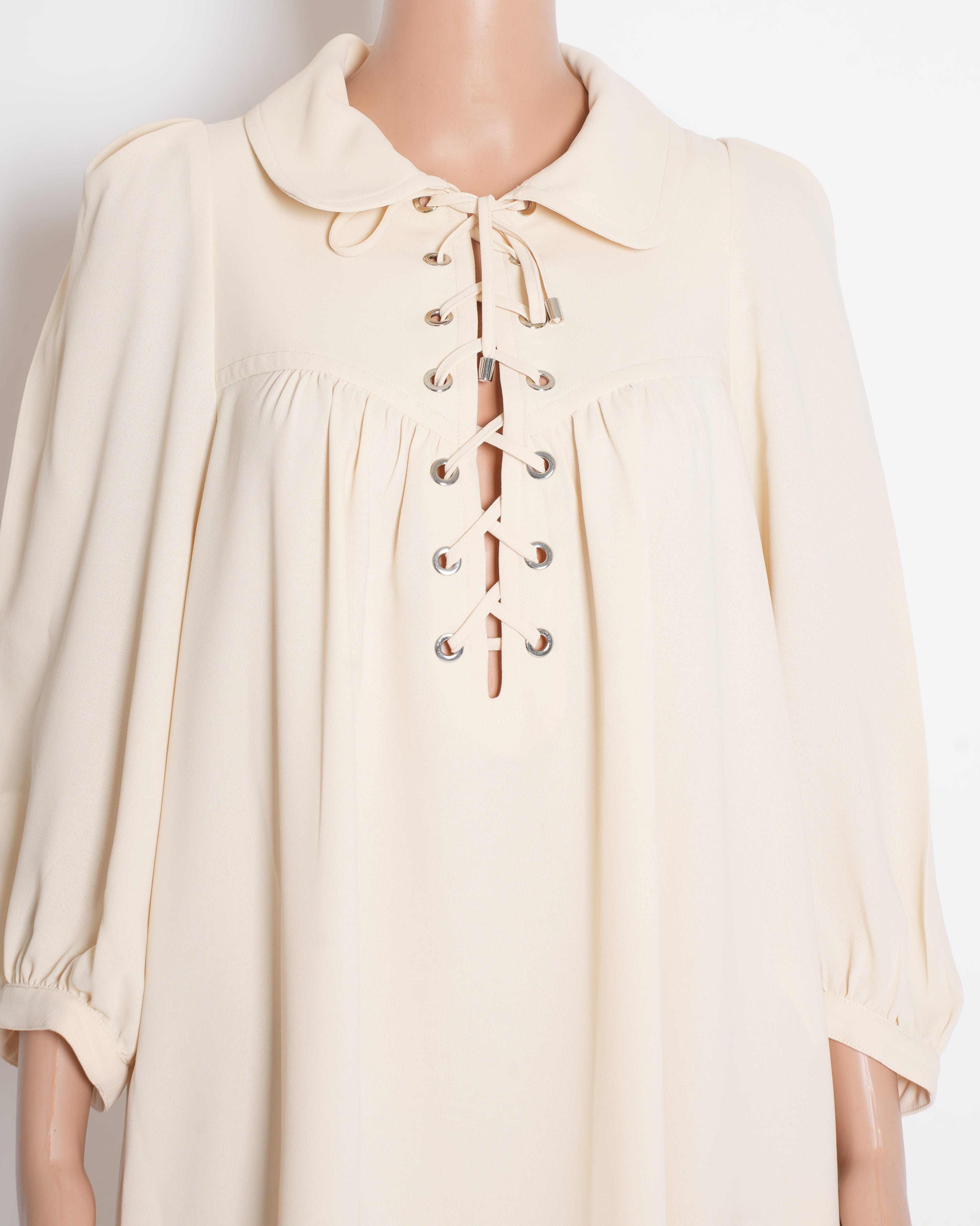 Chloé See by Chloé Lace - Up Crêpe Dress