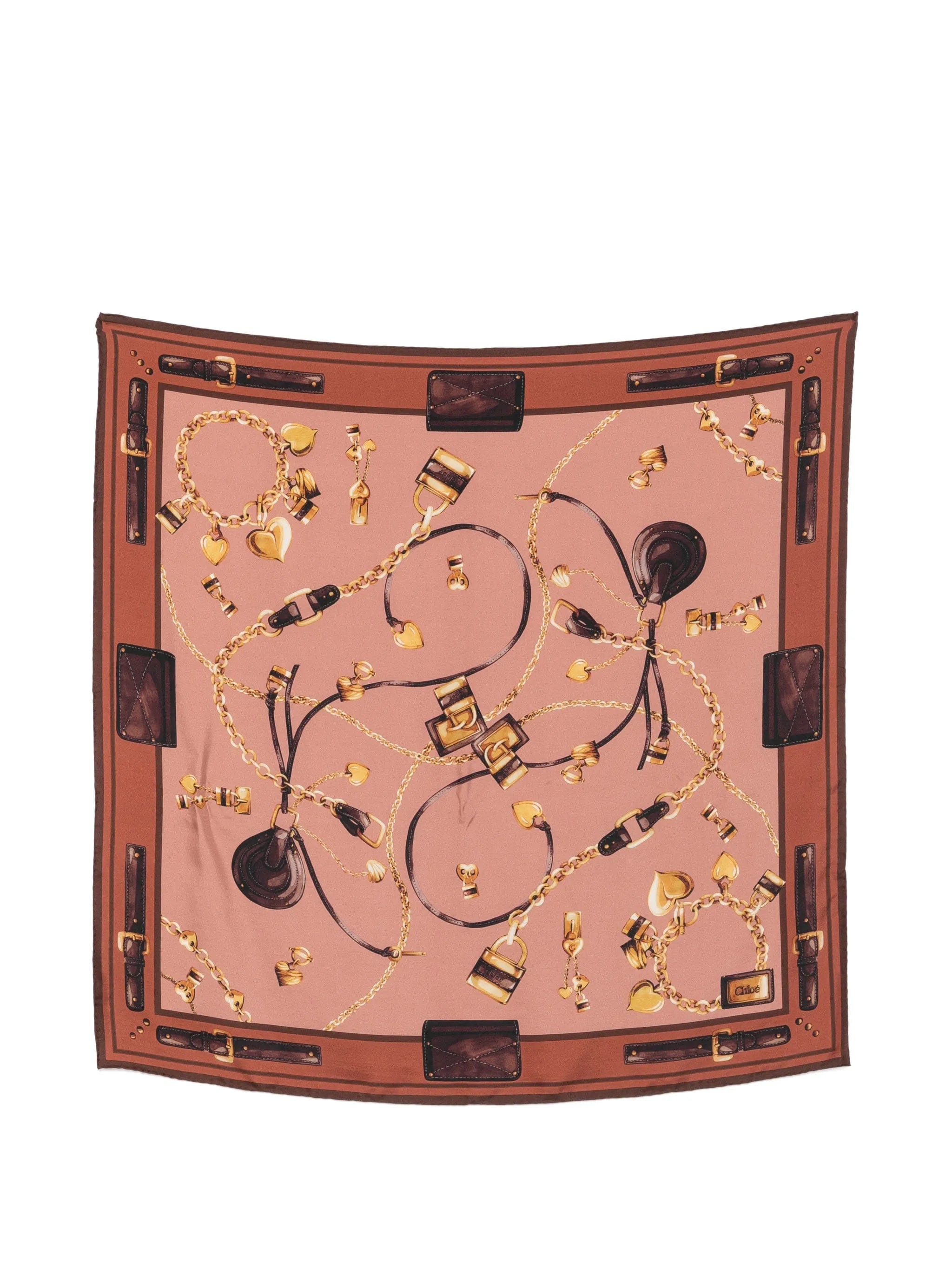 Chloé chain - print heart - motif scarf