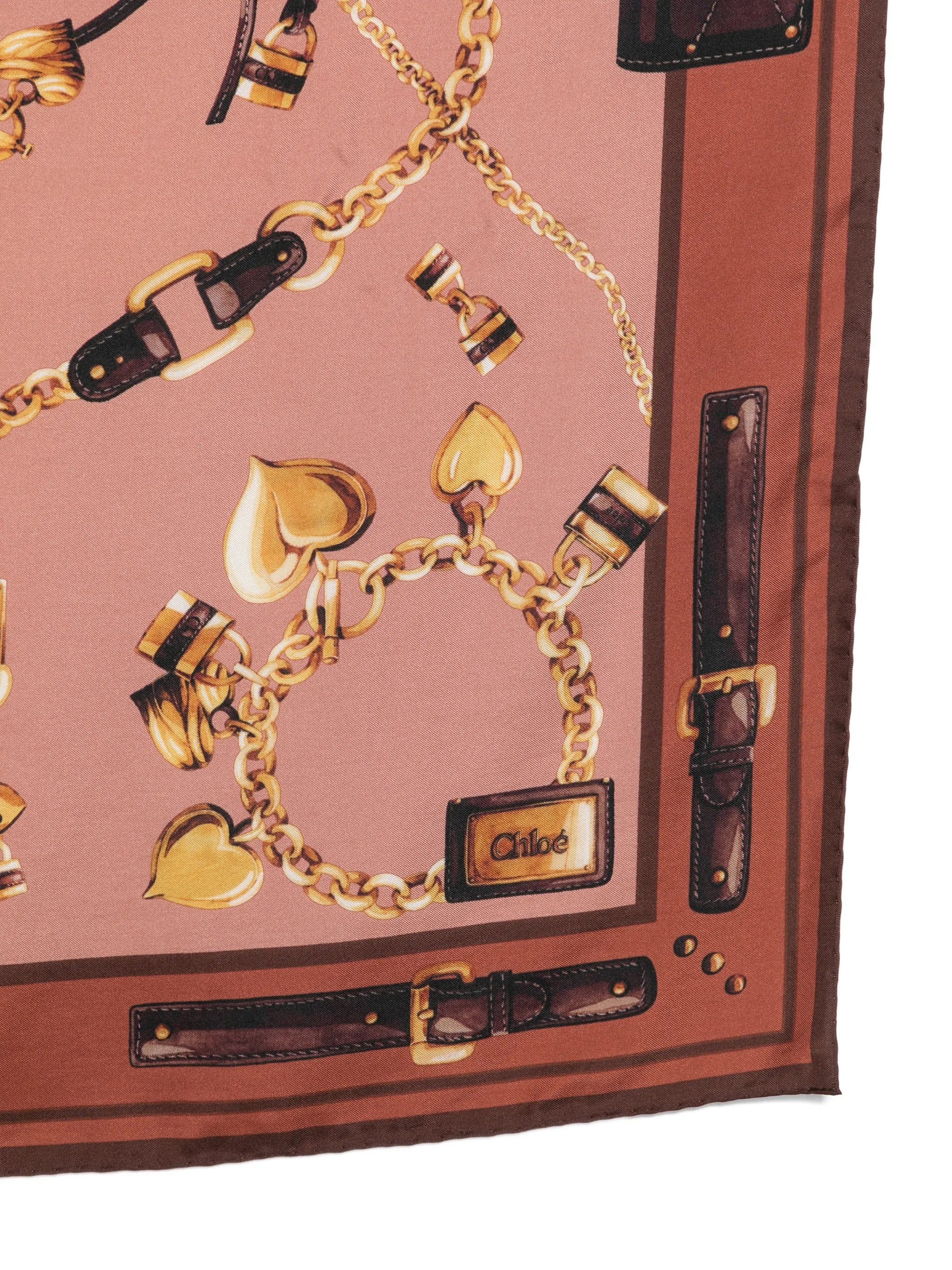 Chloé chain - print heart - motif scarf