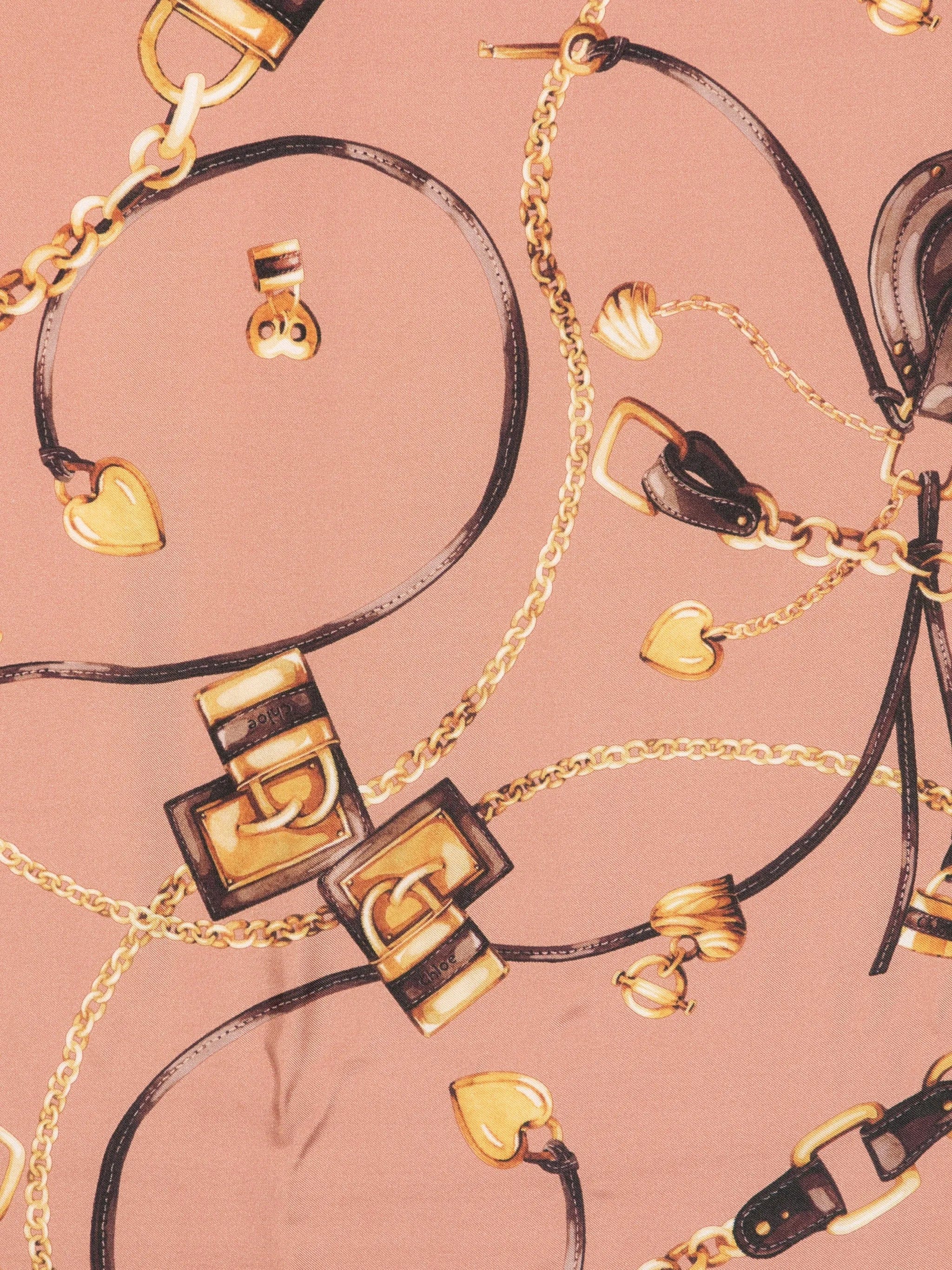 Chloé chain - print heart - motif scarf