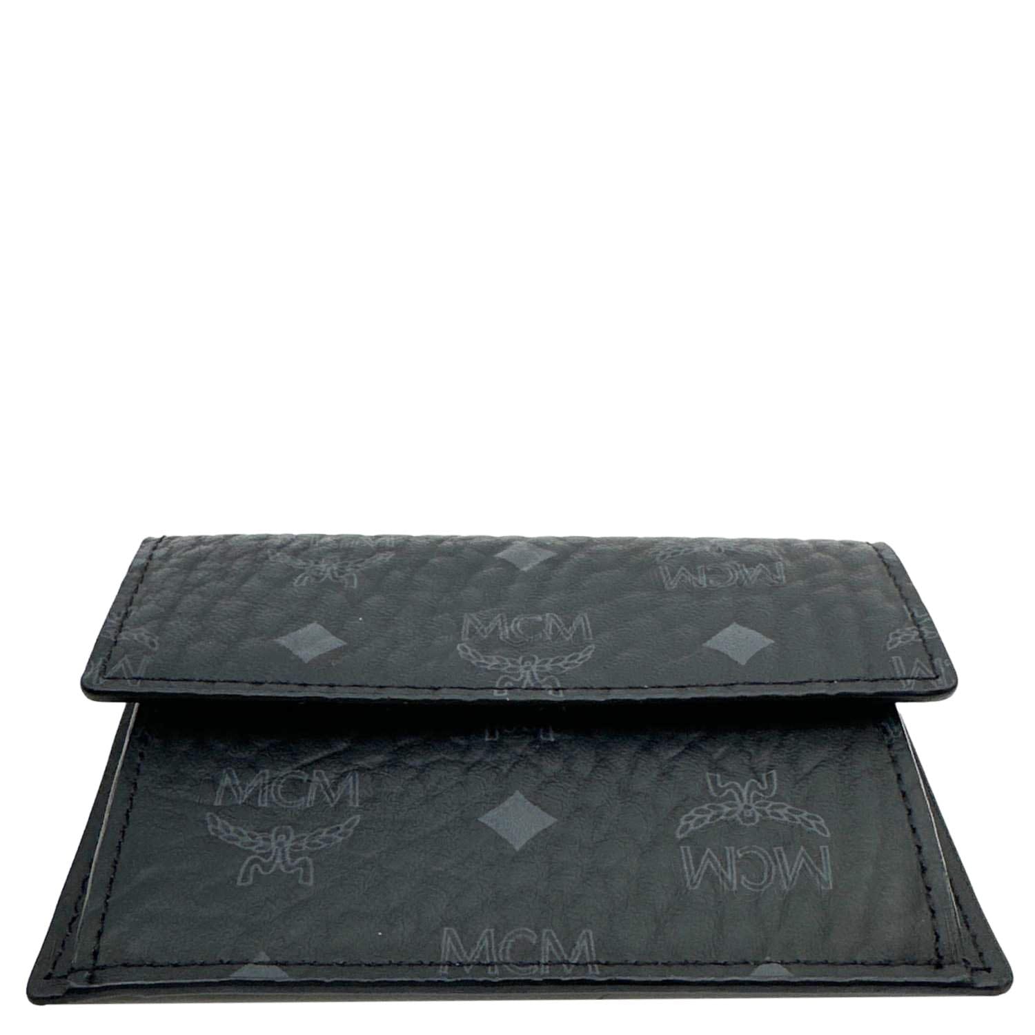 MCM Aren Visetos Coated Canvas Card Holder Black