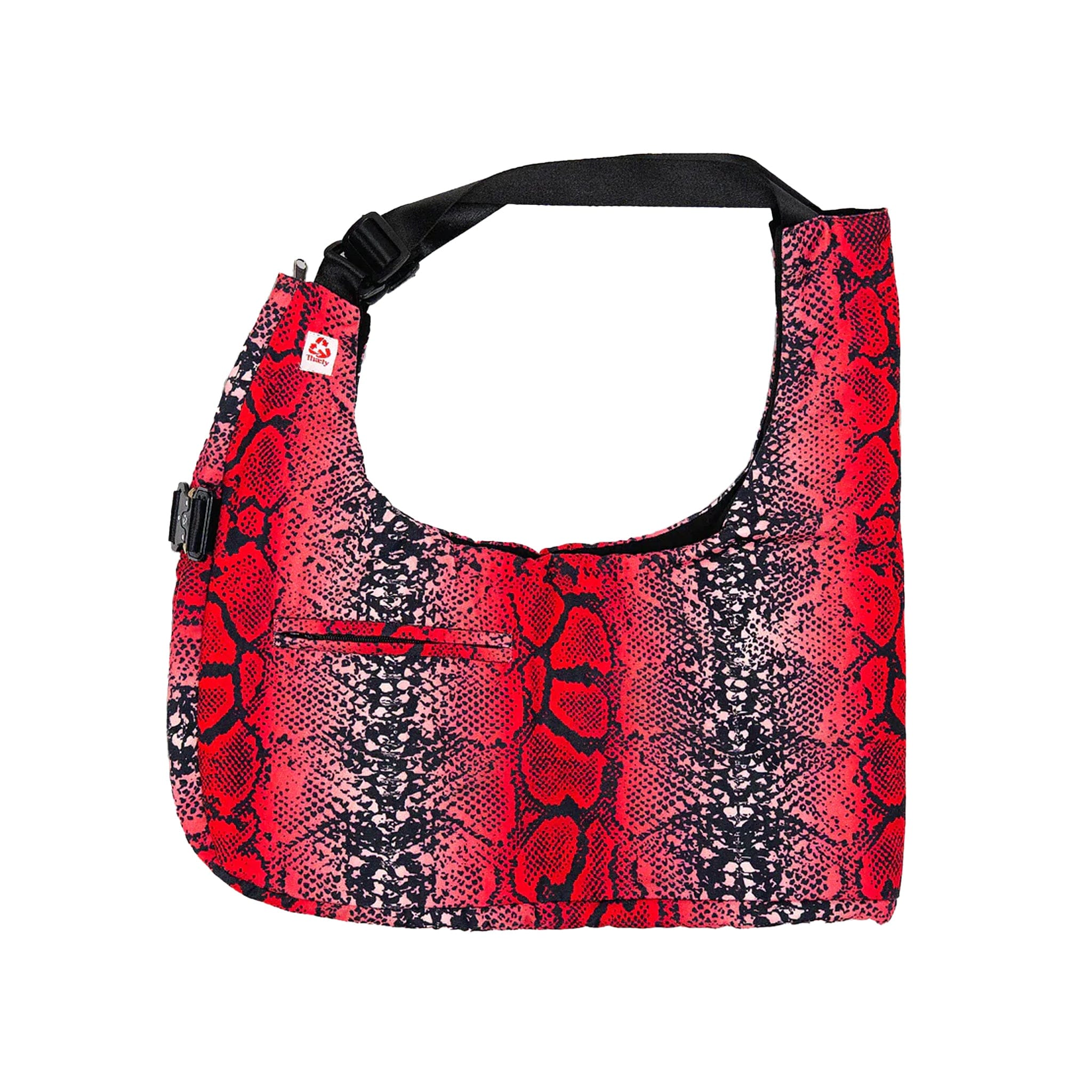 Thaely Red Snake Skin Convertible Vest Tote