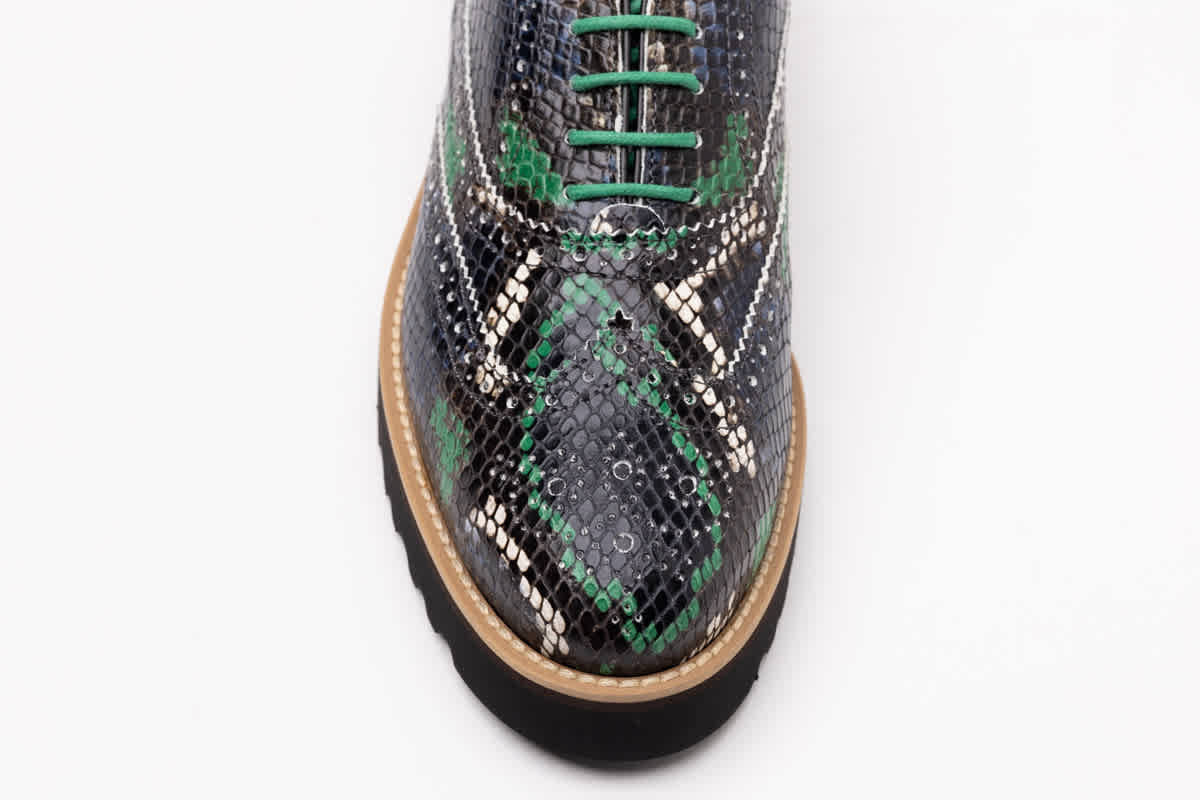 Hogan Snakeskin Platform Brogue Boots