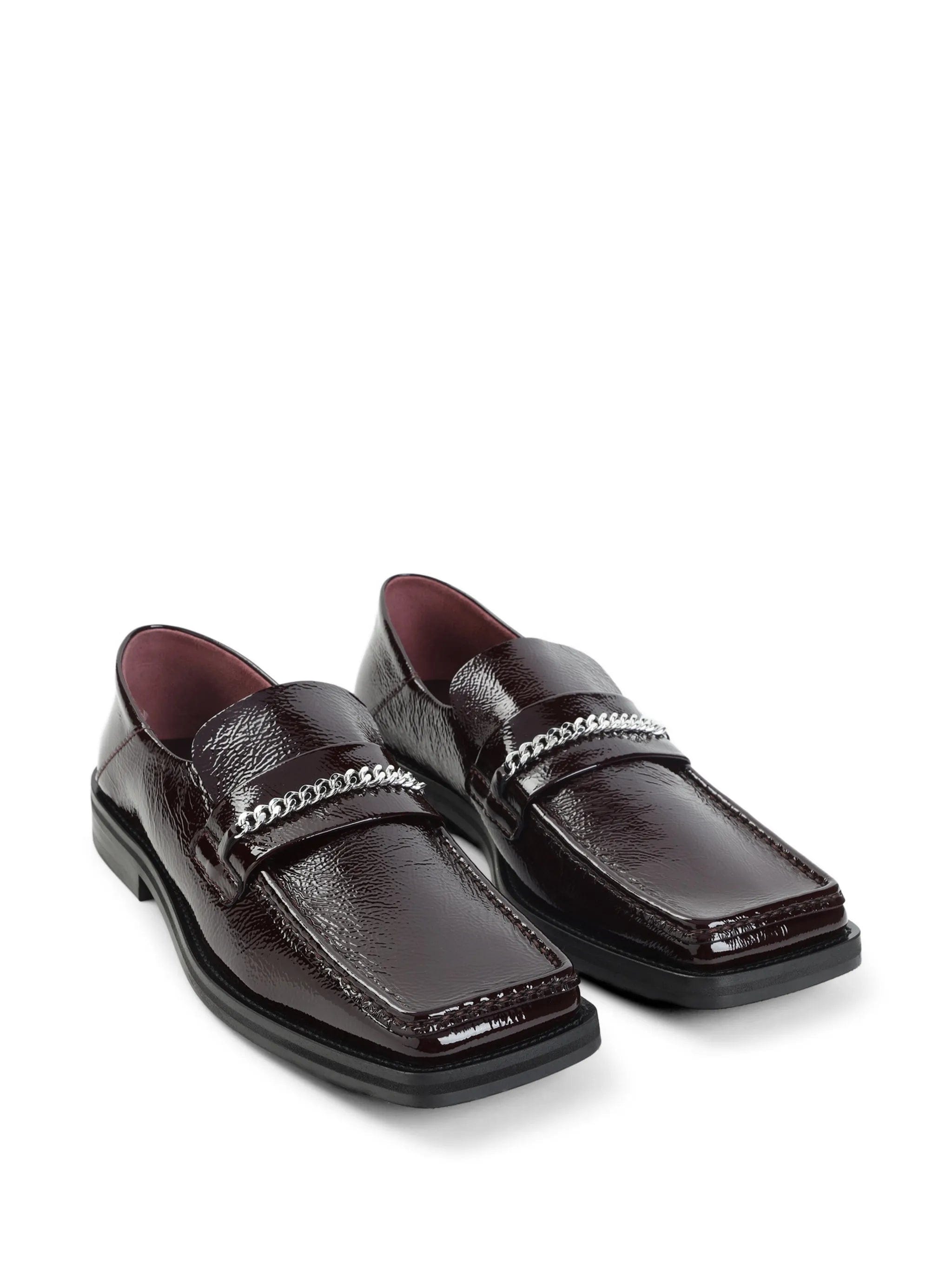 Martine Rose chain - link patent - leather loafers