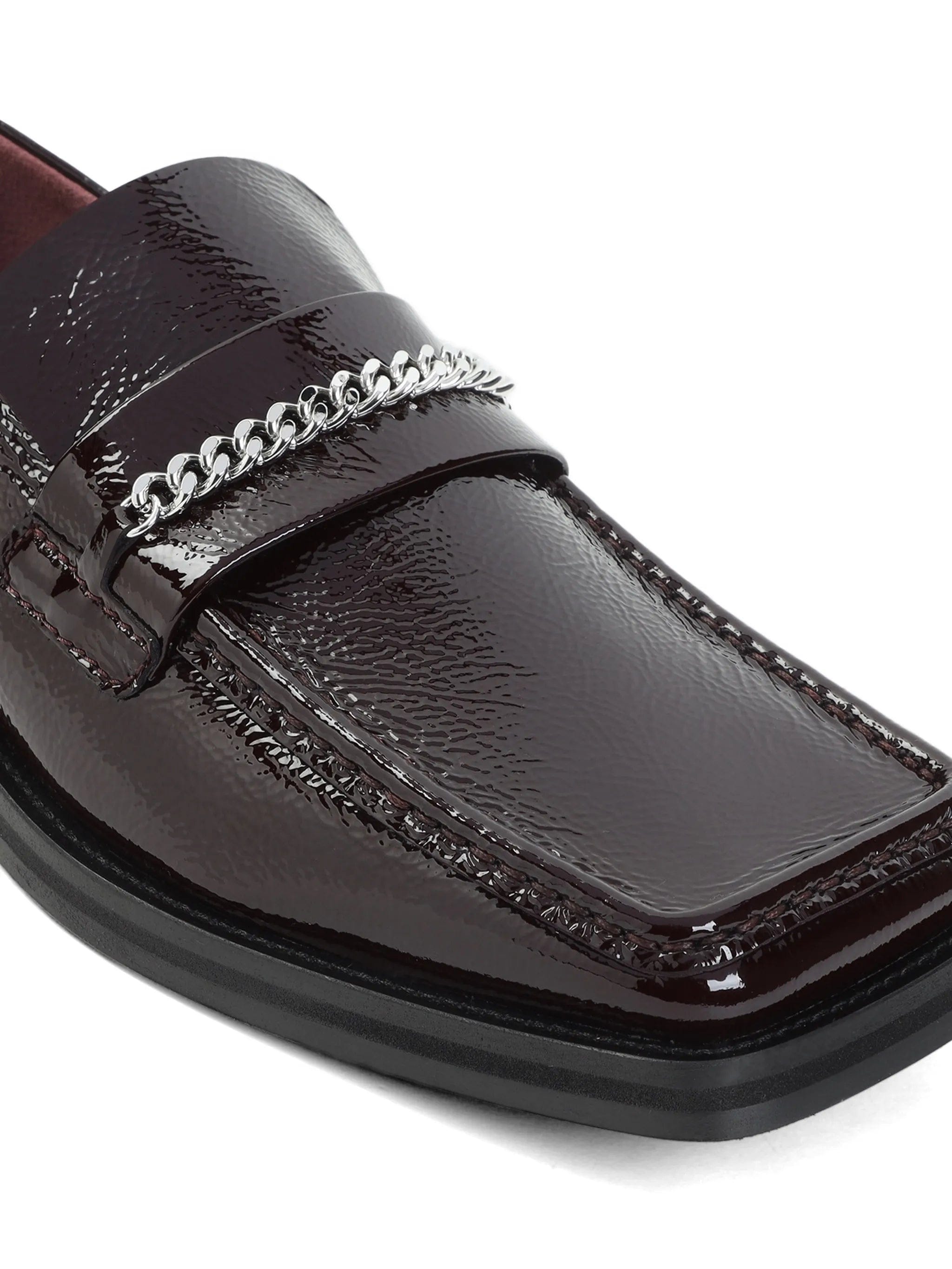 Martine Rose chain - link patent - leather loafers