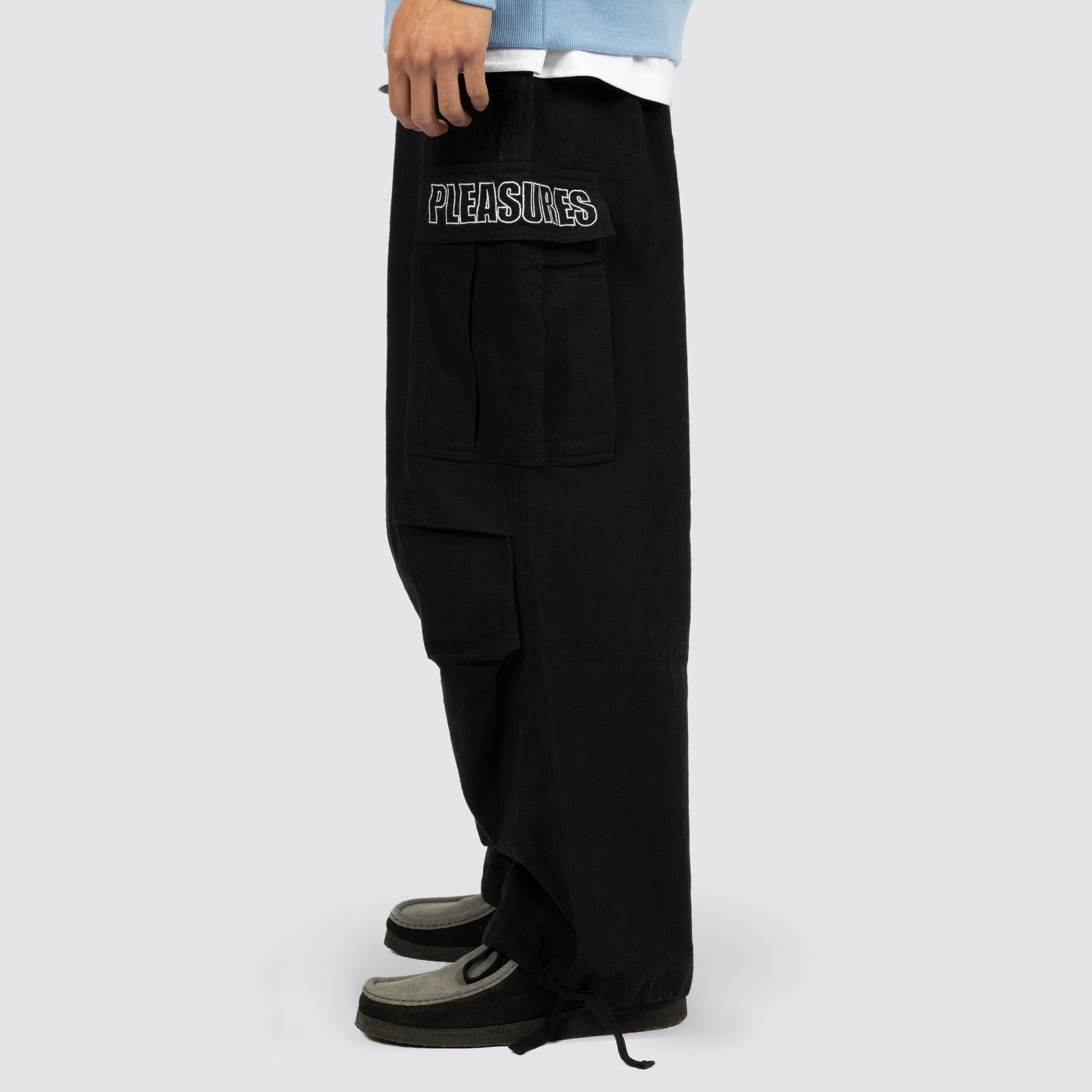 Pleasures VISITOR WIDE CARGO PANTS (Black)