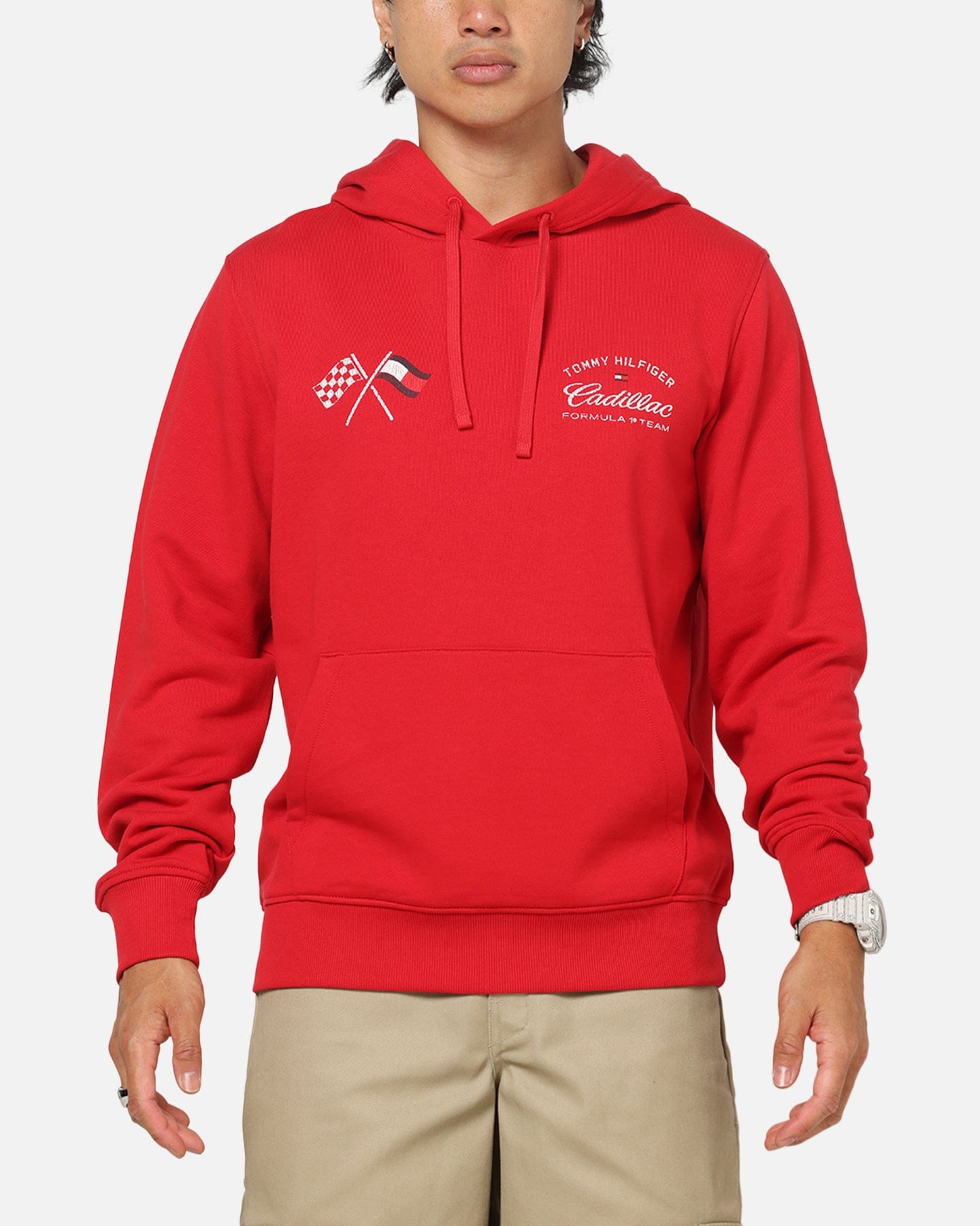 TOMMY JEANS Tommy Hilfiger x Cadillac Formula 1 Team Speedometer Hoodie Red