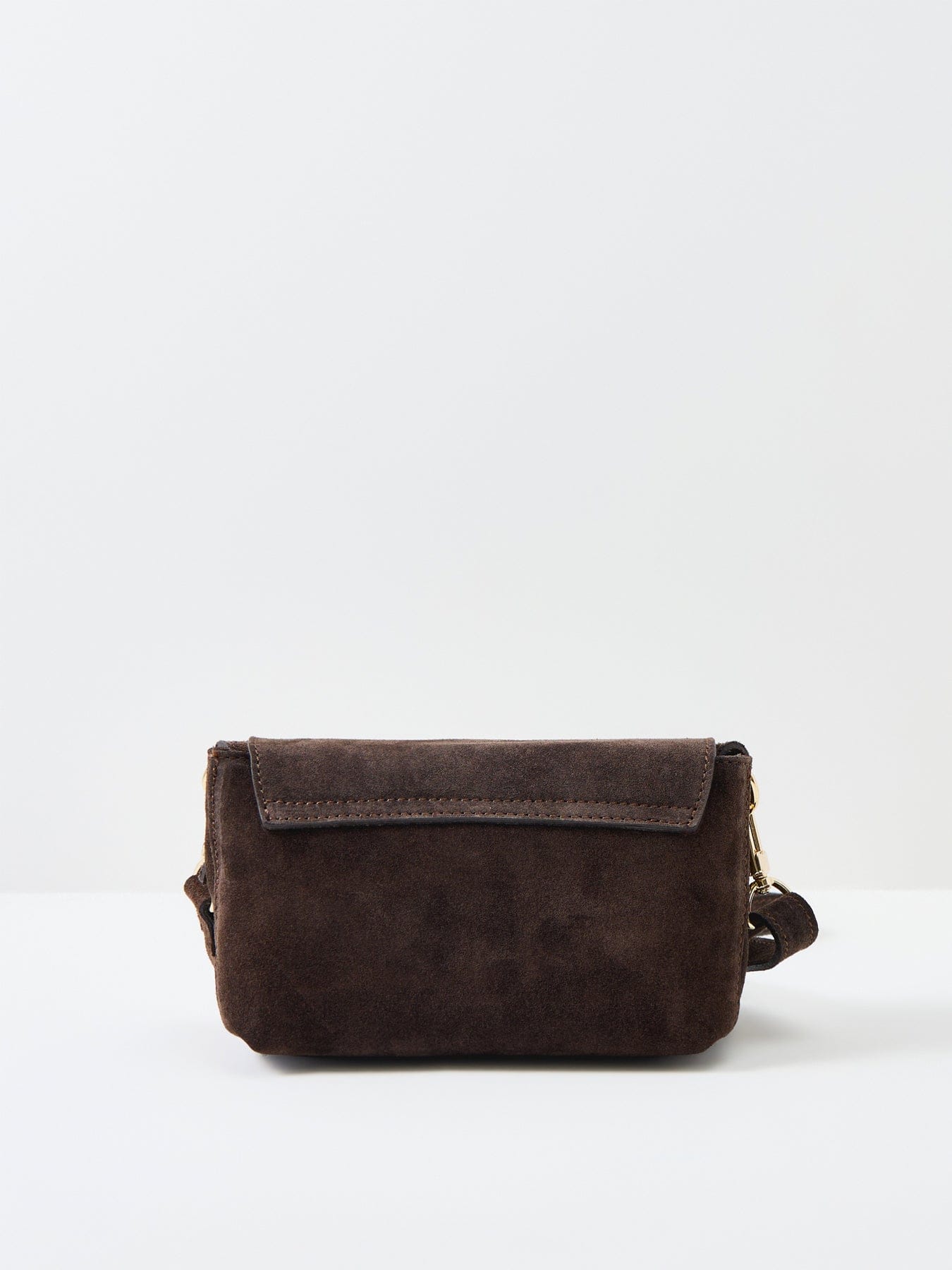 Apatchy London Maisie Mini Suede Shoulder Bag Chocolate