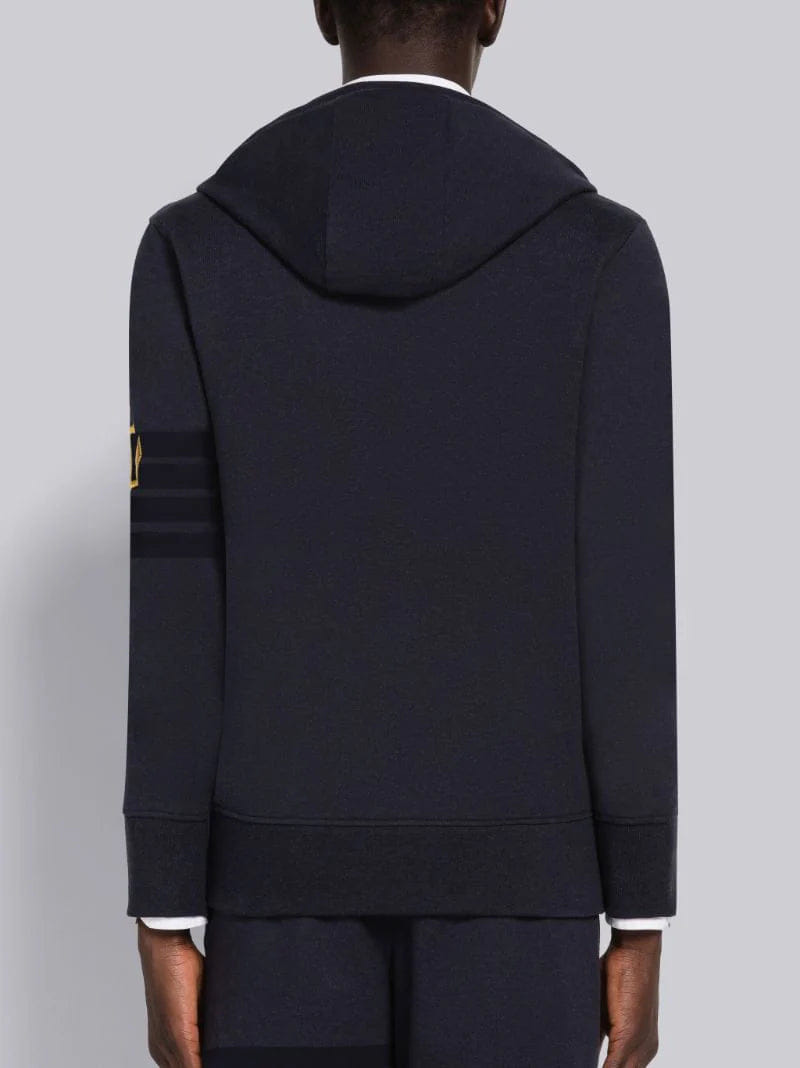 Thom Browne Lightweight Anchor Loopback 4 - Bar Zip Hoodie